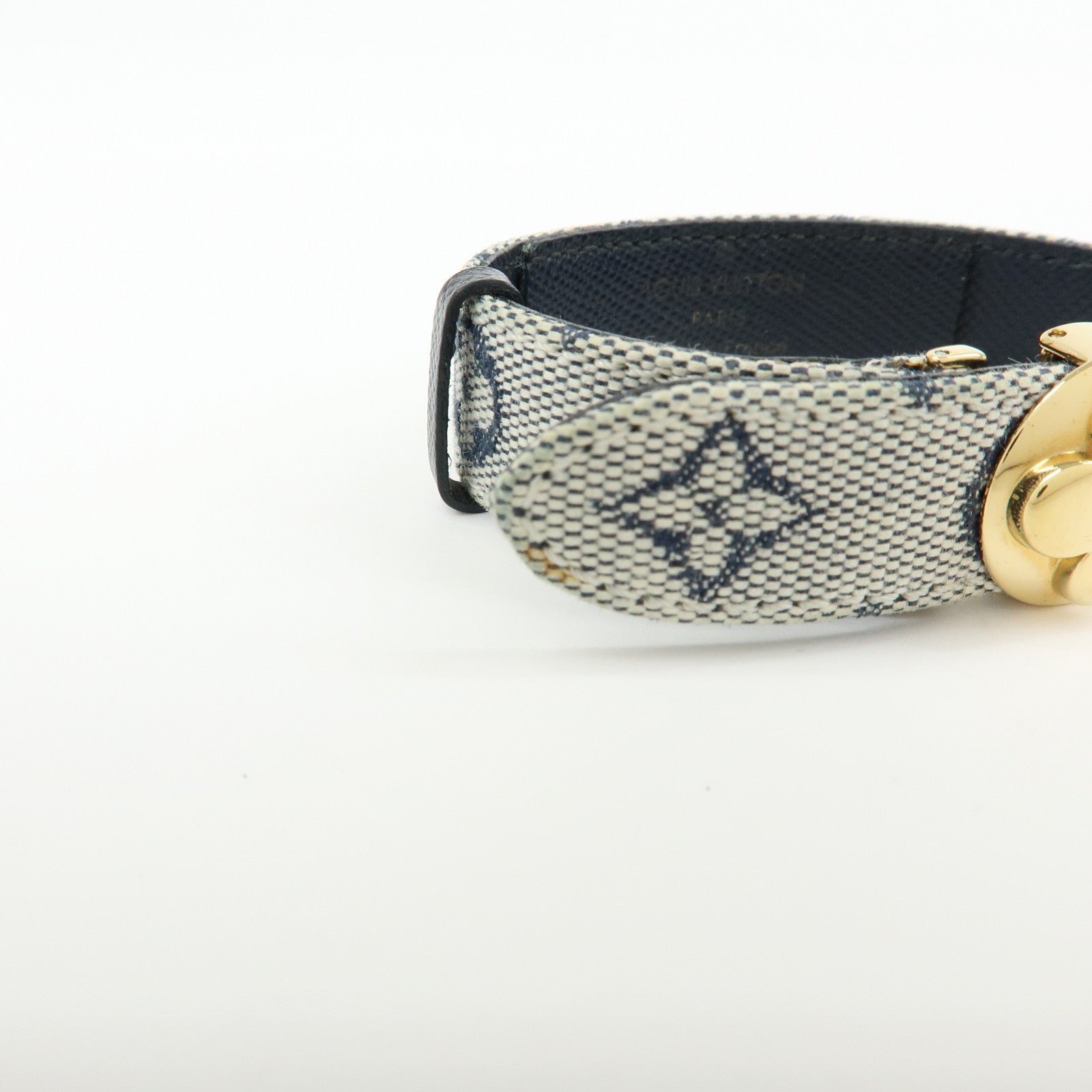 Louis Vuitton Monogram Mini Good Luck Canvas Bracelet Navy M64458