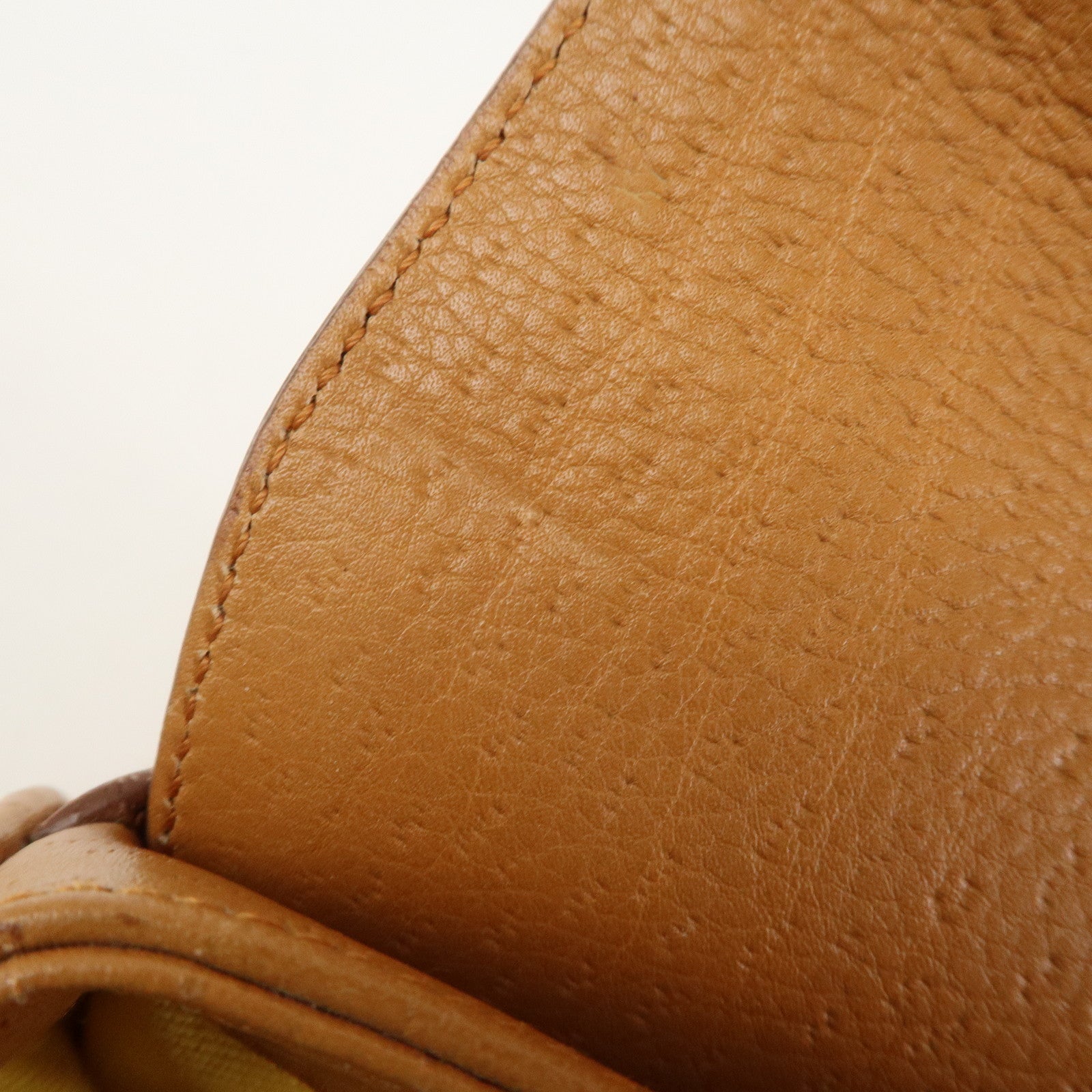 Ferragamo Gancini Leather Shoulder Bag Hand Bag Light Brown