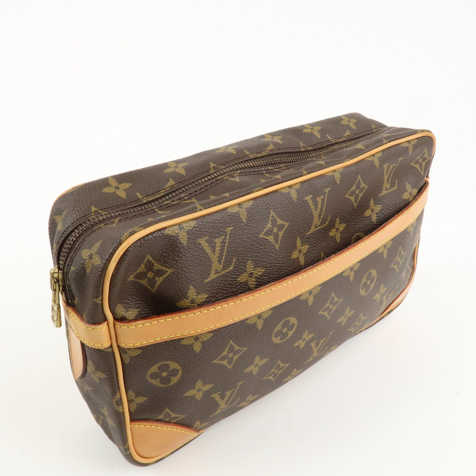 Louis Vuitton Monogram Compiegne 28 Pouch Clutch Bag Brown M51845 Used