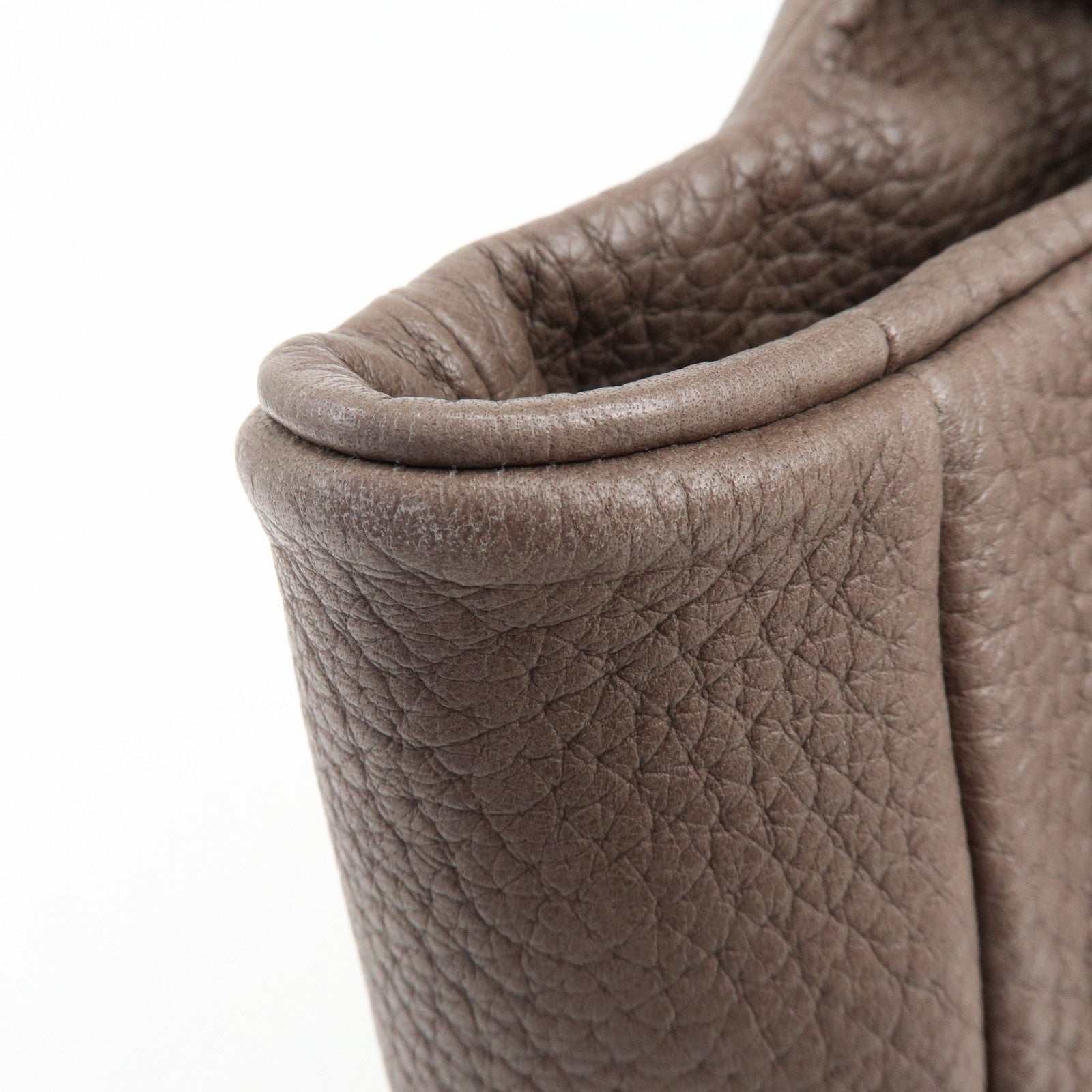 TOD'S Logo Leather Tote Bag Hand Bag Shoulder Bag Greige