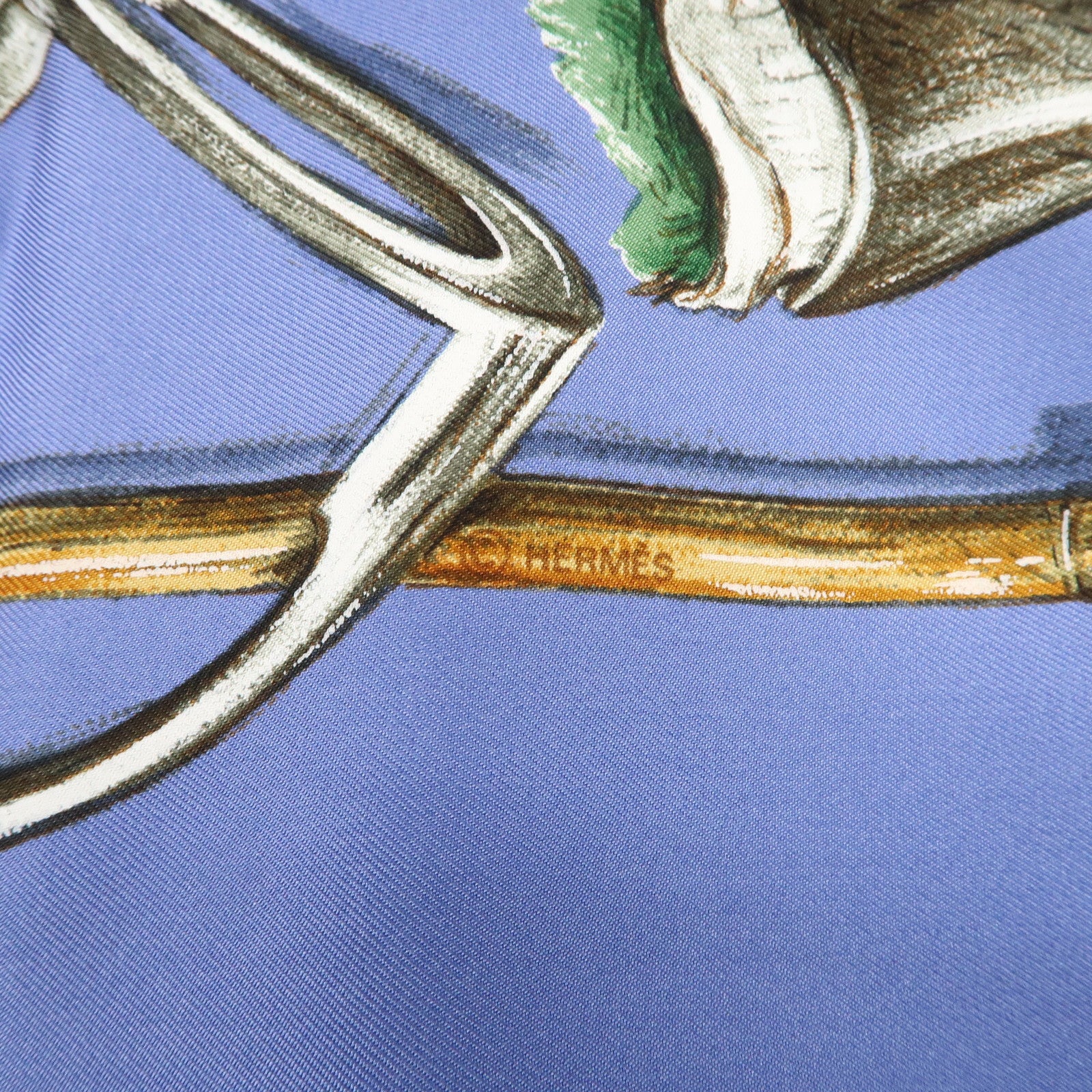 HERMES Carre 90 Silk 100% Scarf A Propos de Bottes Blue