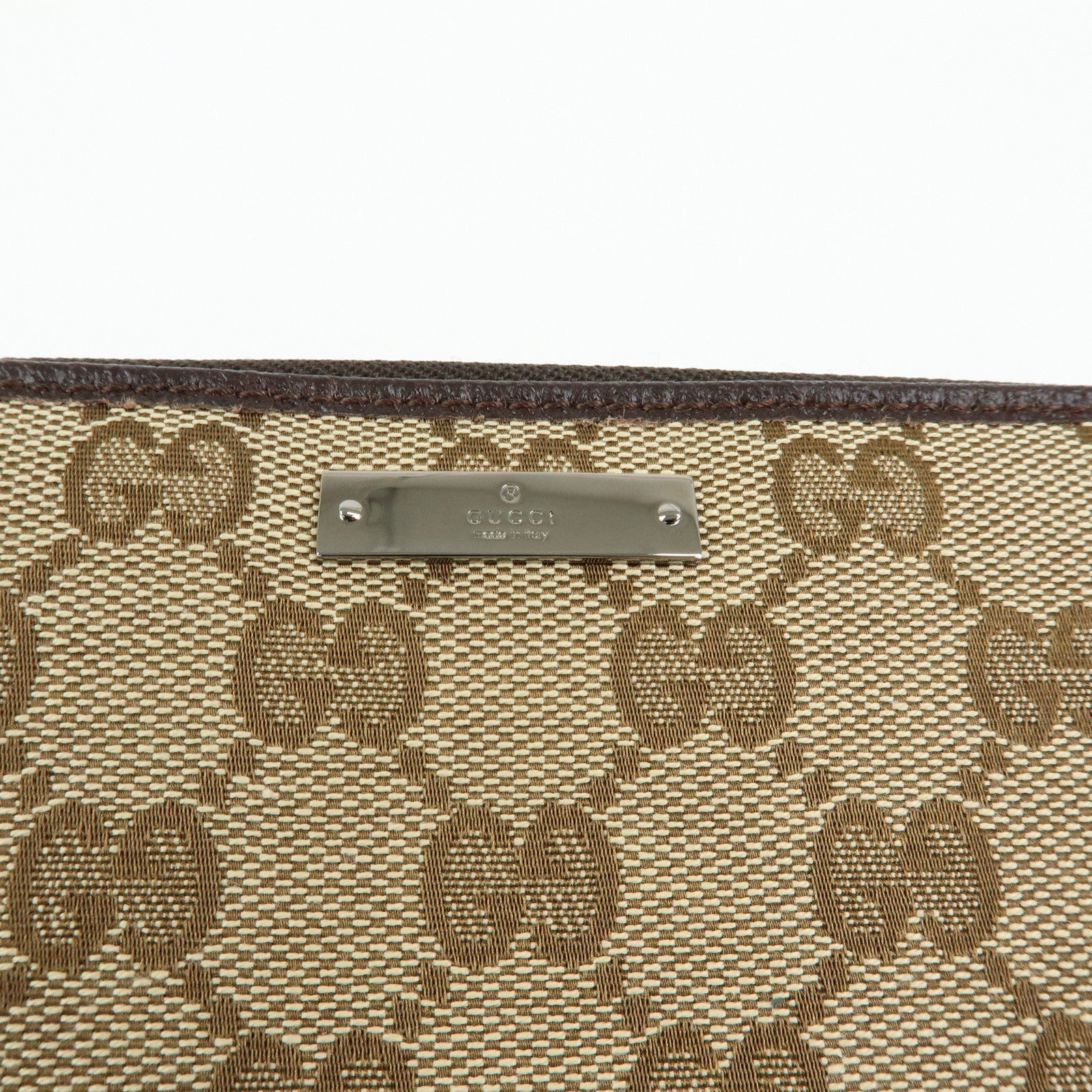 GUCCI GG Canvas Leather Round Zippy Long Wallet Beige Brown 112724
