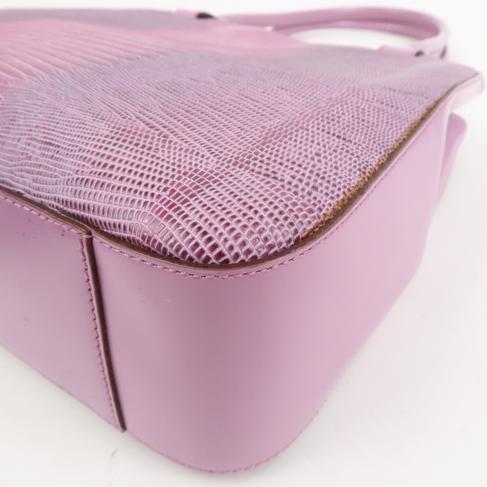 Ferragamo Embossed Leather Shoulder Bag Hand Bag Pink AU-21 1237