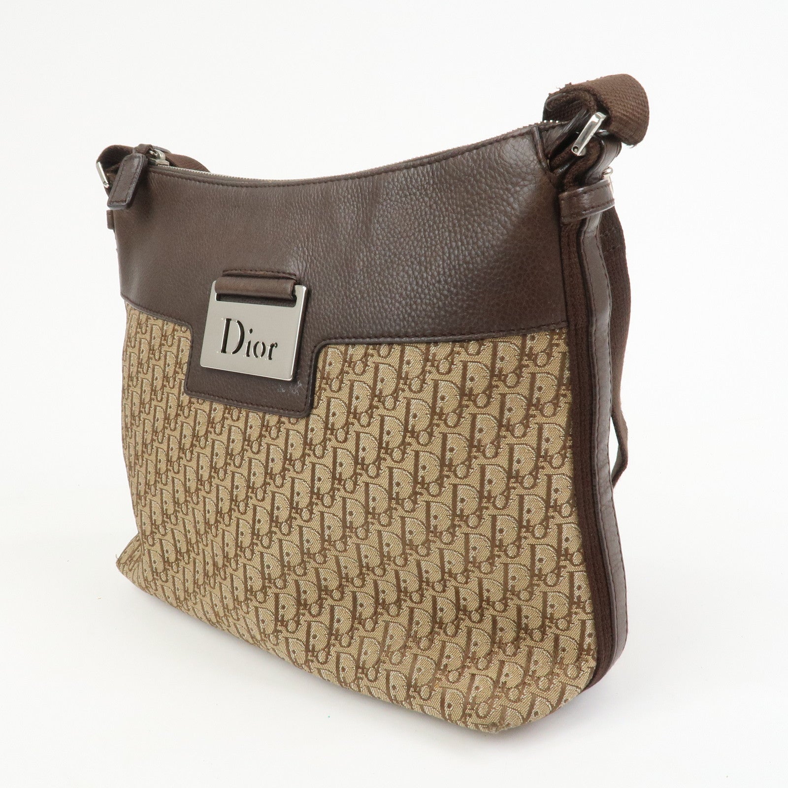 Christian Dior Street Chic Trotter Canvas Leather Shoulder Bag