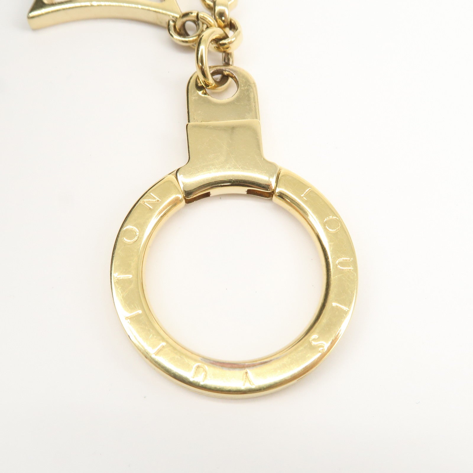 Louis Vuitton Fleur de Monogram Bag Charm Key Chain Gold M65111