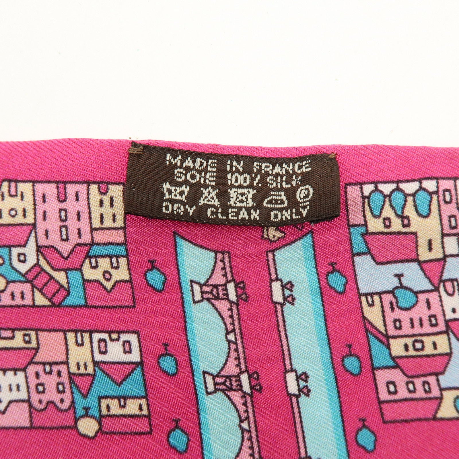HERMES Silk 100% Twilly Rive Droite Rive Gauche Pink