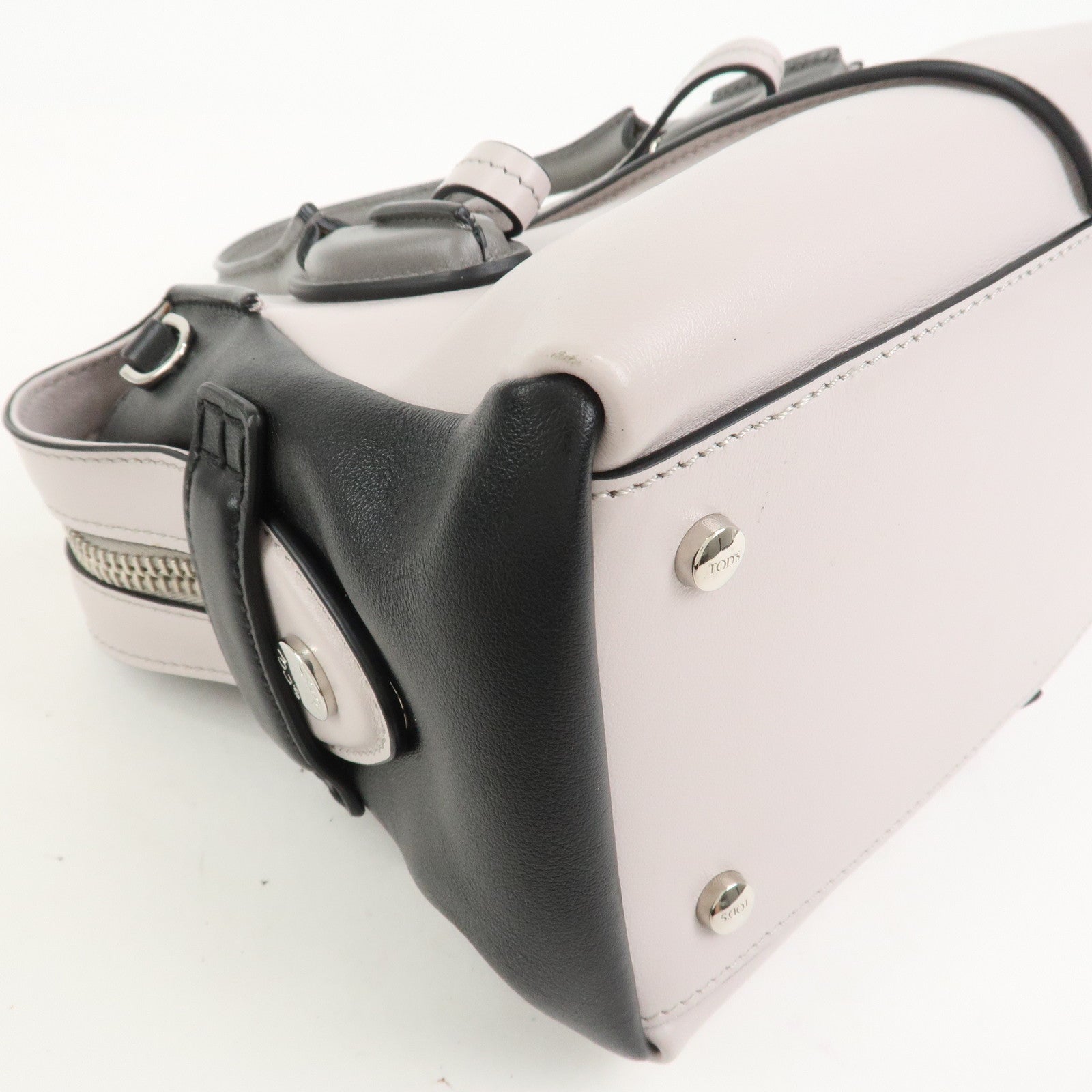 TOD’S D Styling 2Way Bag Hand Bag Shoulder Bag Light Purple Black