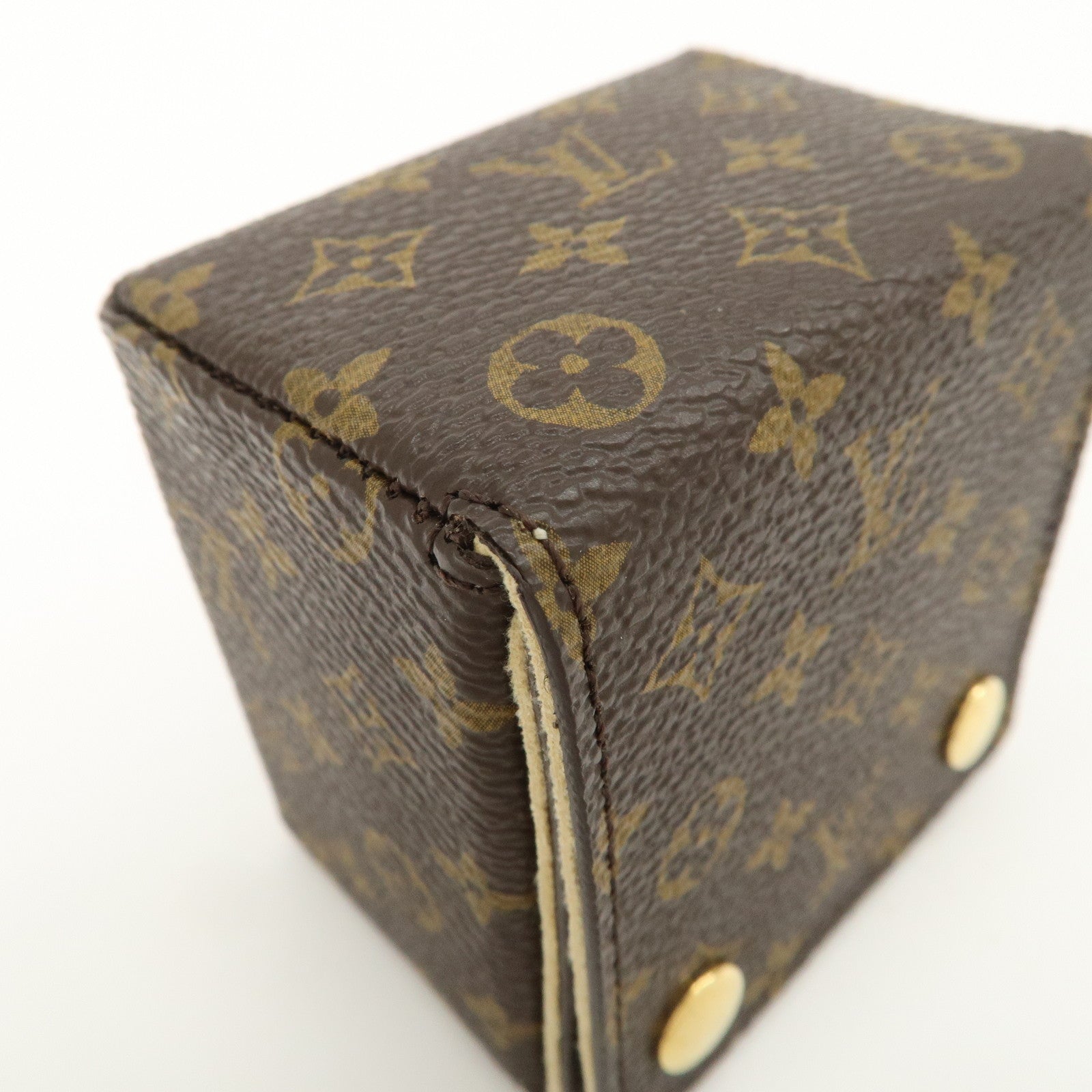 Louis Vuitton Monogram Canvas Jewelry Case Jewelry Box Brown