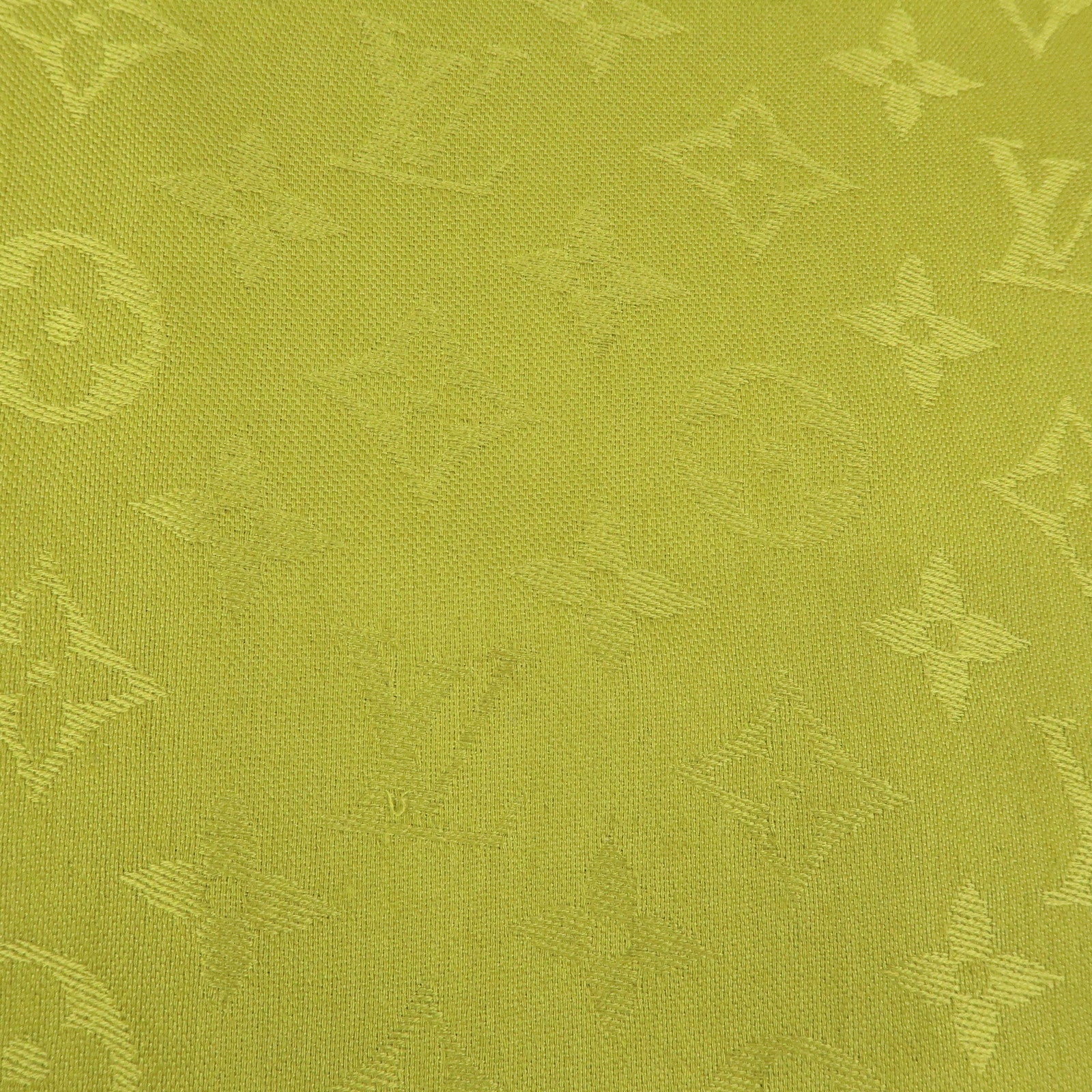 Louis Vuitton Monogrm Silk Wool Scarf Shawl Anis Green M71326