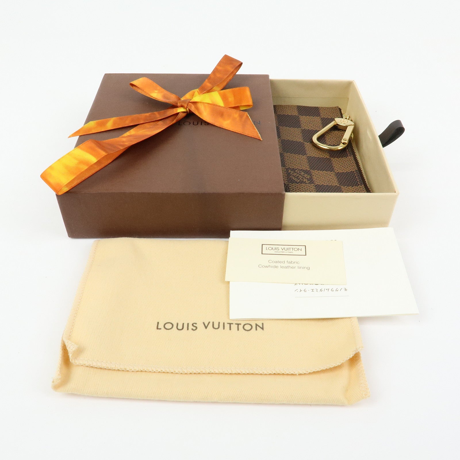 Louis Vuitton Damier Canvas Pochette Cles Coin Case Brown N62658