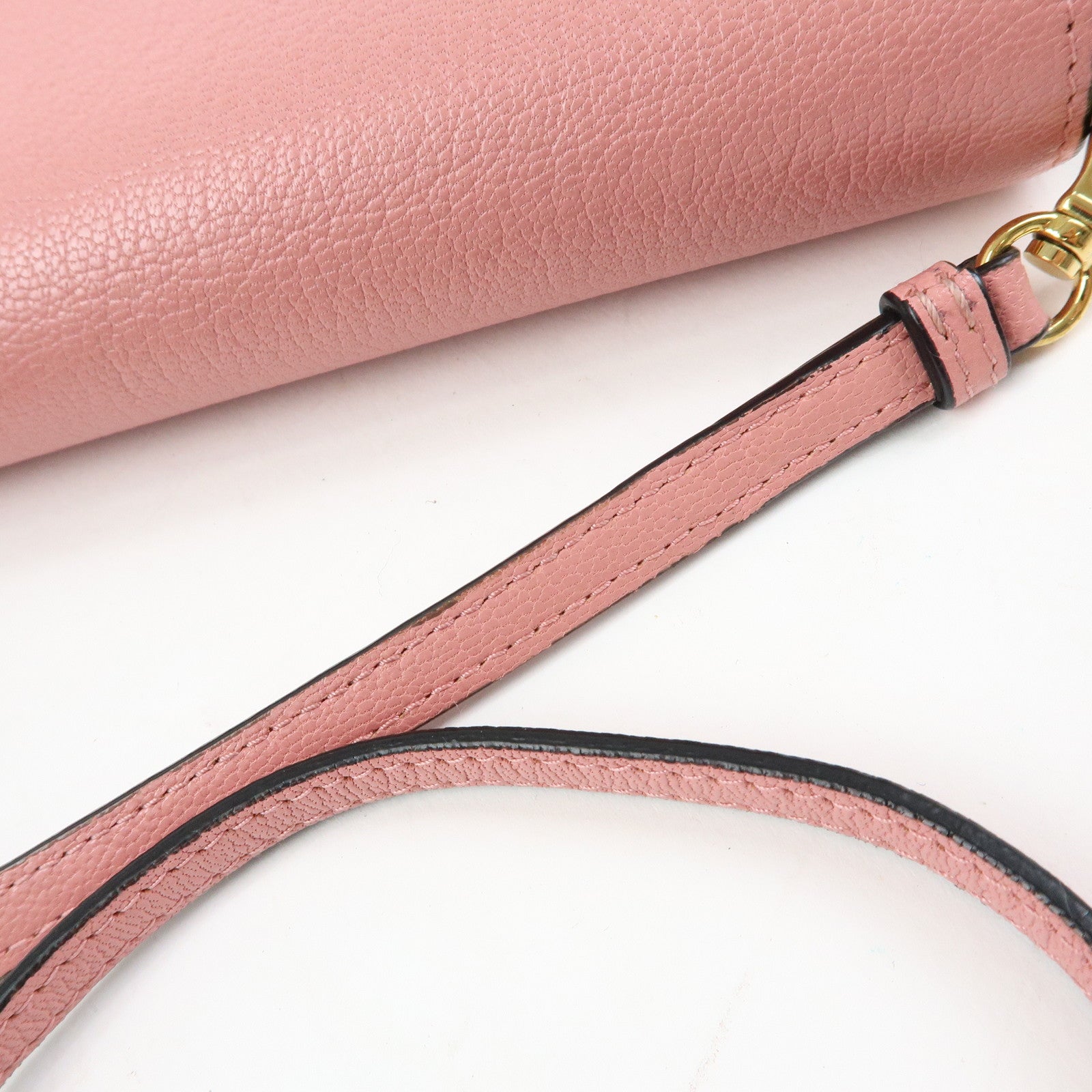 MIU MIU Madras Leather 2Way Clutch Bag Shoulder Bag Pink 5ZH044