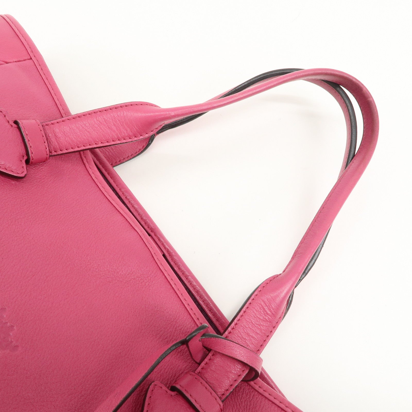 LOEWE Heritage Leather Tote Bag Hand Bag Shoulder Bag Pink