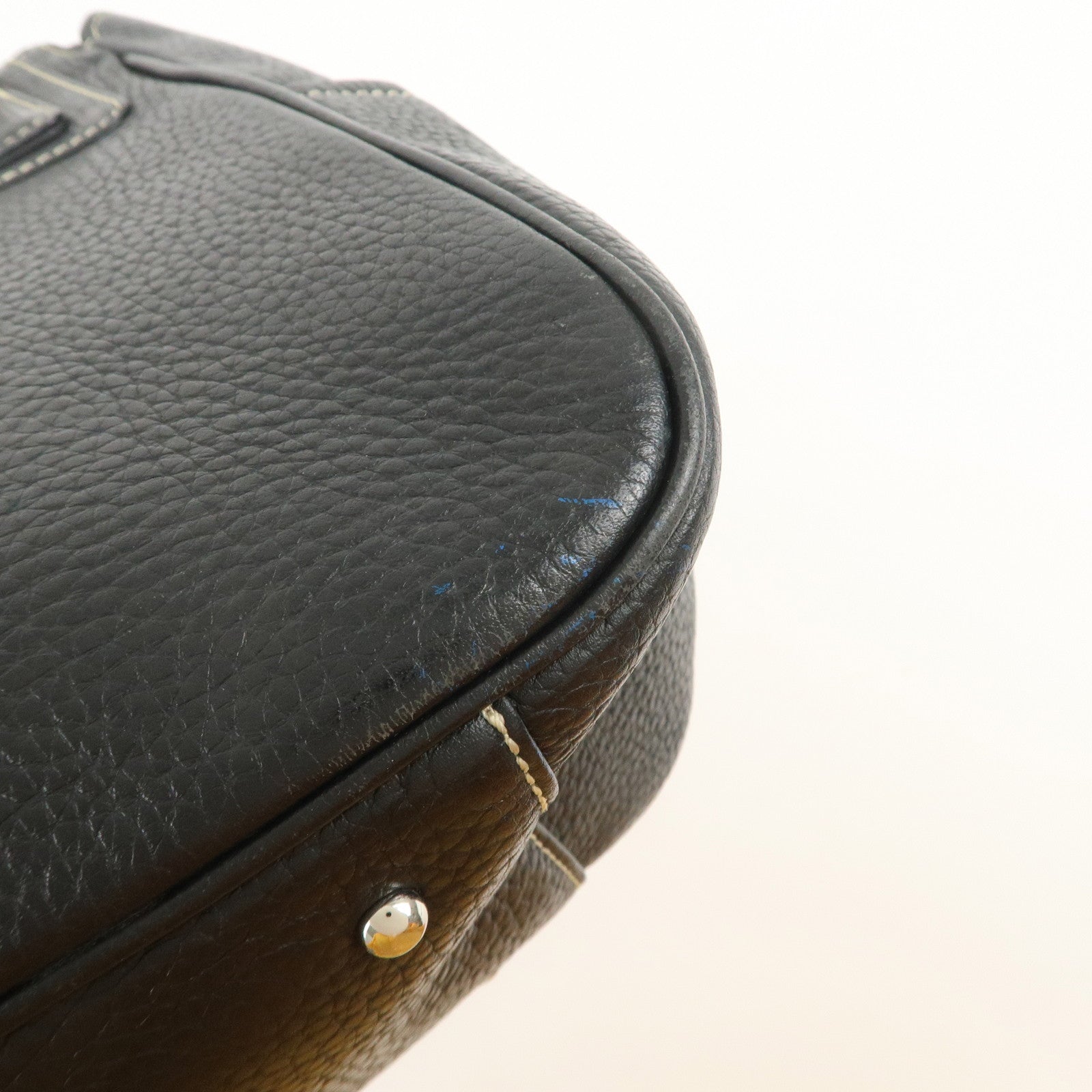 MCM Visetos Logo Leather Shoulder Bag Hand Bag Black