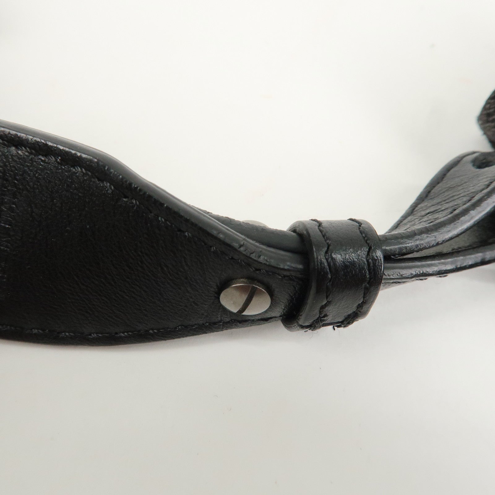 FENDI Zucca Leather Canvas Baguette Slim Clutch Bag Black 7M0295 Used