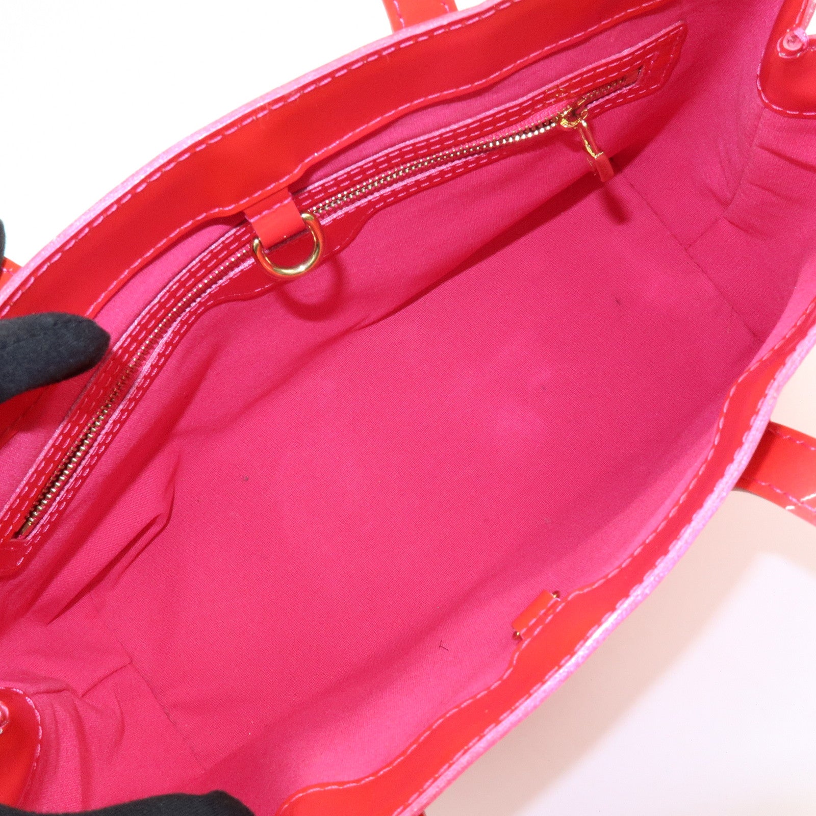 Louis Vuitton Monogram Vernis Wilshire PM Hand Bag Rose Pop M93643