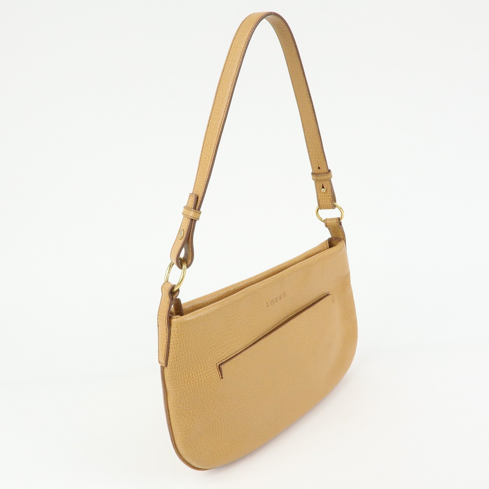 LOEWE Leather Hand Bag Shoulder Bag Beige