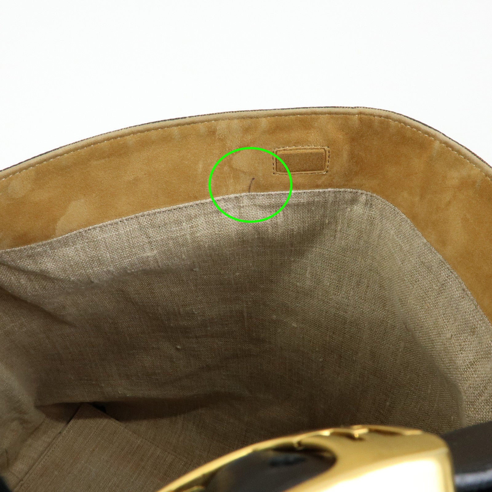 FENDI Pequin Canvas Leather Shoulder Bag Brown Black 8BR653