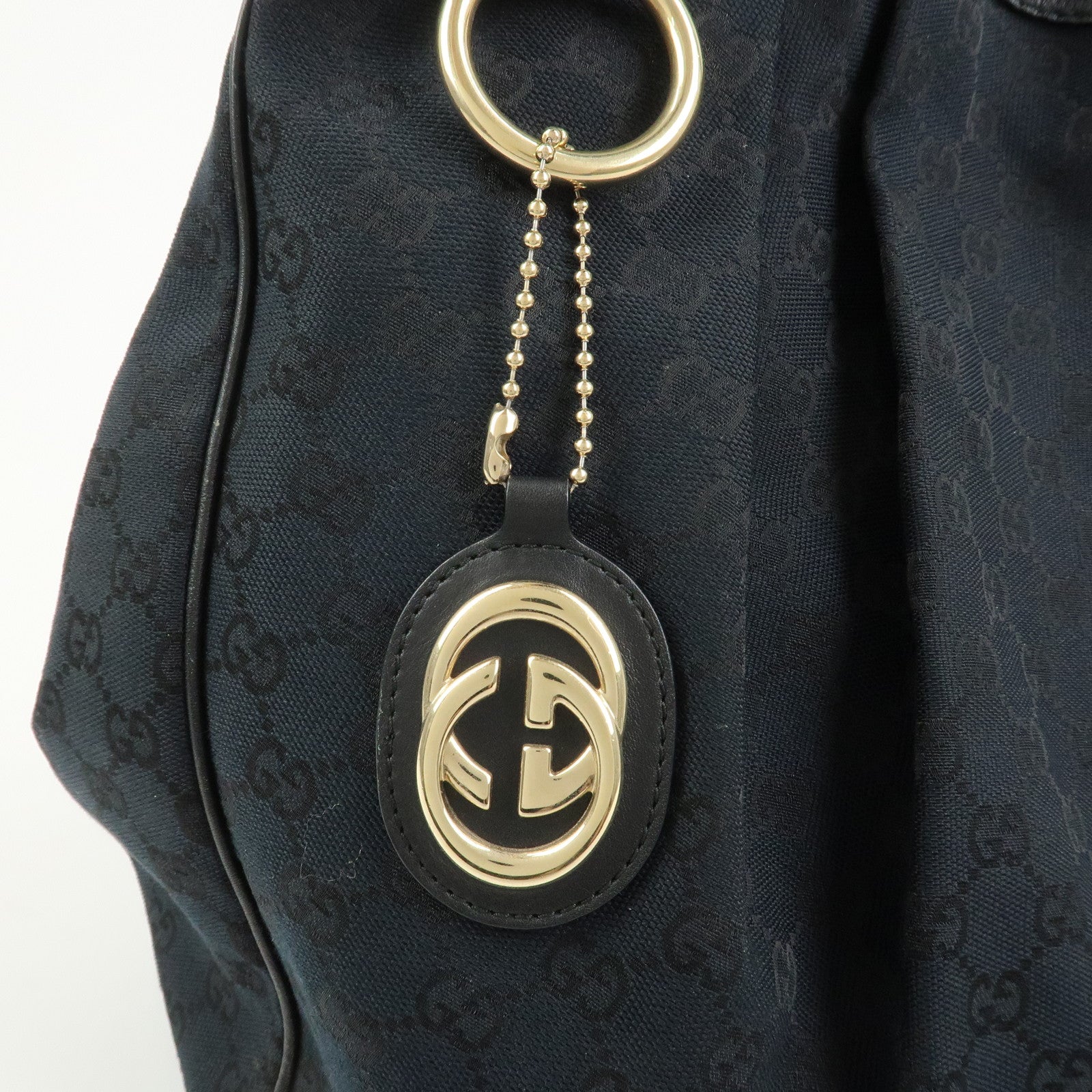 GUCCI Sukey Interlocking G GG Canvas Leather Shoulder Bag 211943