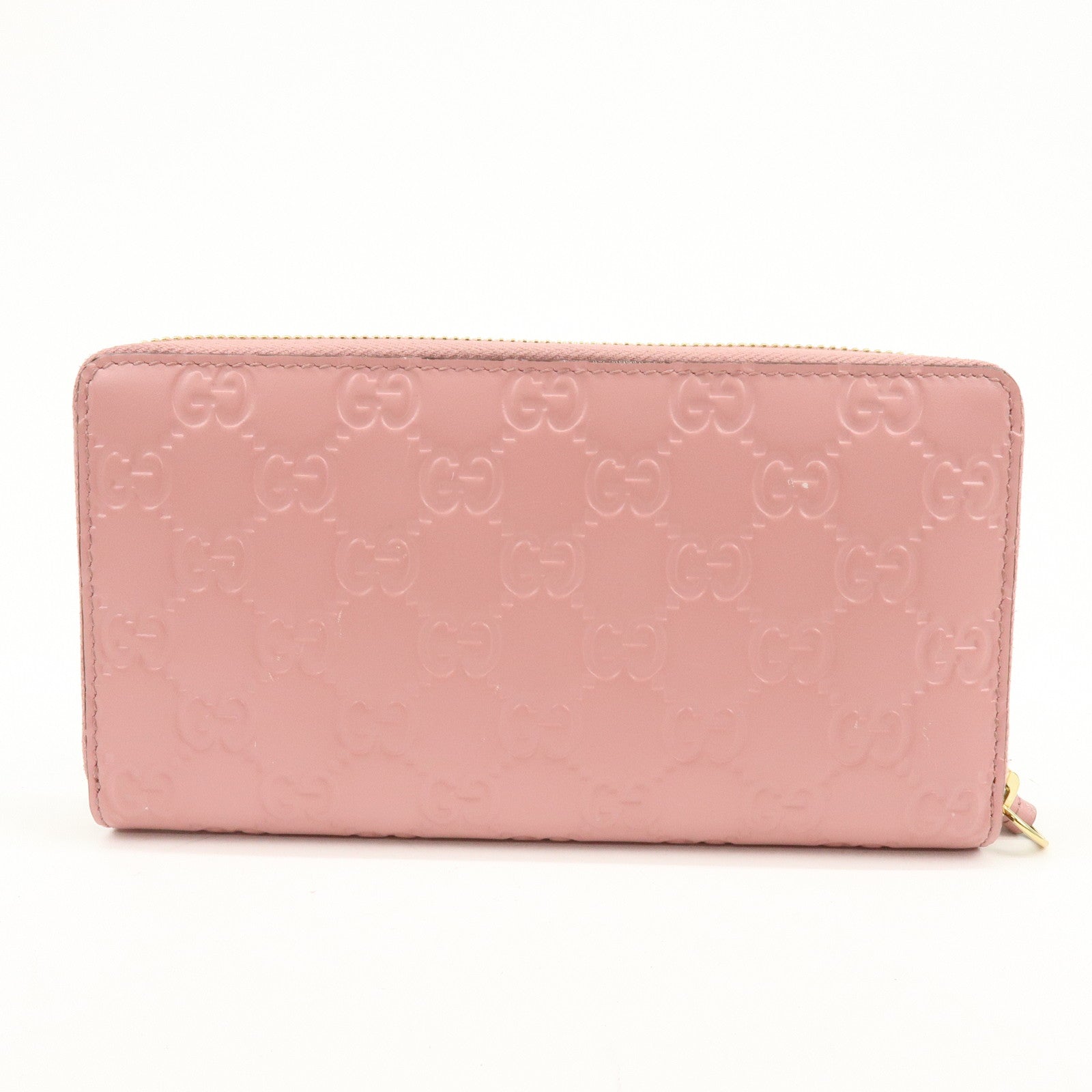GUCCI Guccissima Leather Icon Zip Around Long Wallet Pink 410102