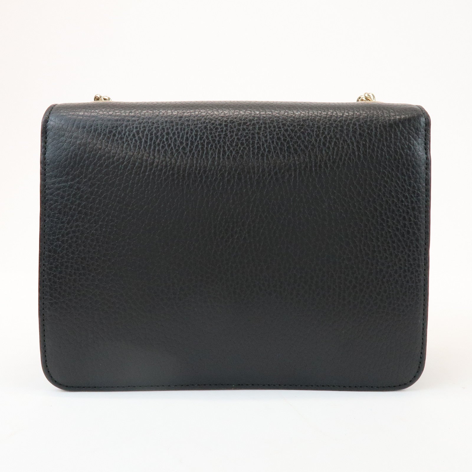 GUCCI Interlocking G Leather Chain Shoulder Hand Bag Black 510304