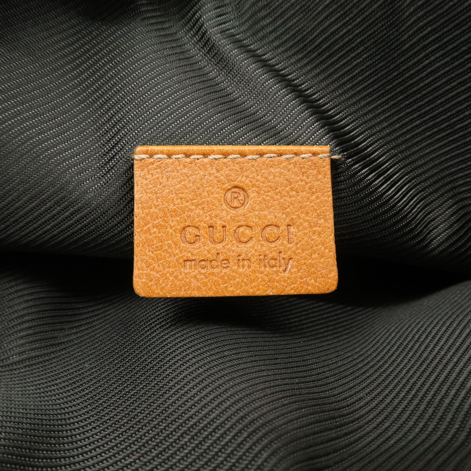 GUCCI Abbey GG Canvas Leather Hand Bag Pouch Beige Brown 145750