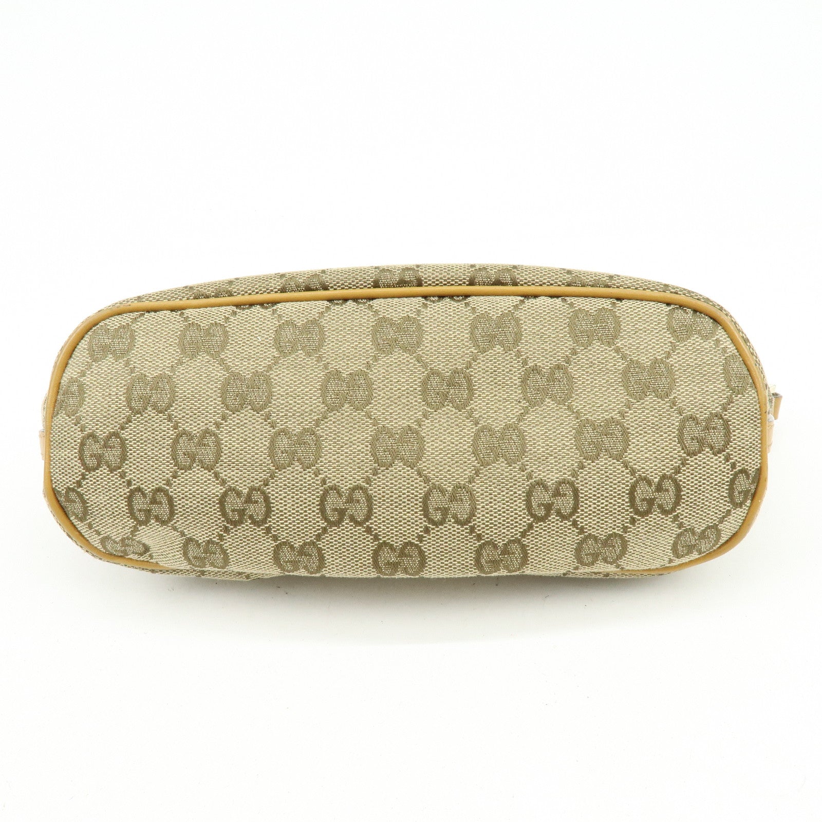 GUCCI Boat Bag GG Canvas Leather Hand Bag Beige Yellow 039・1103