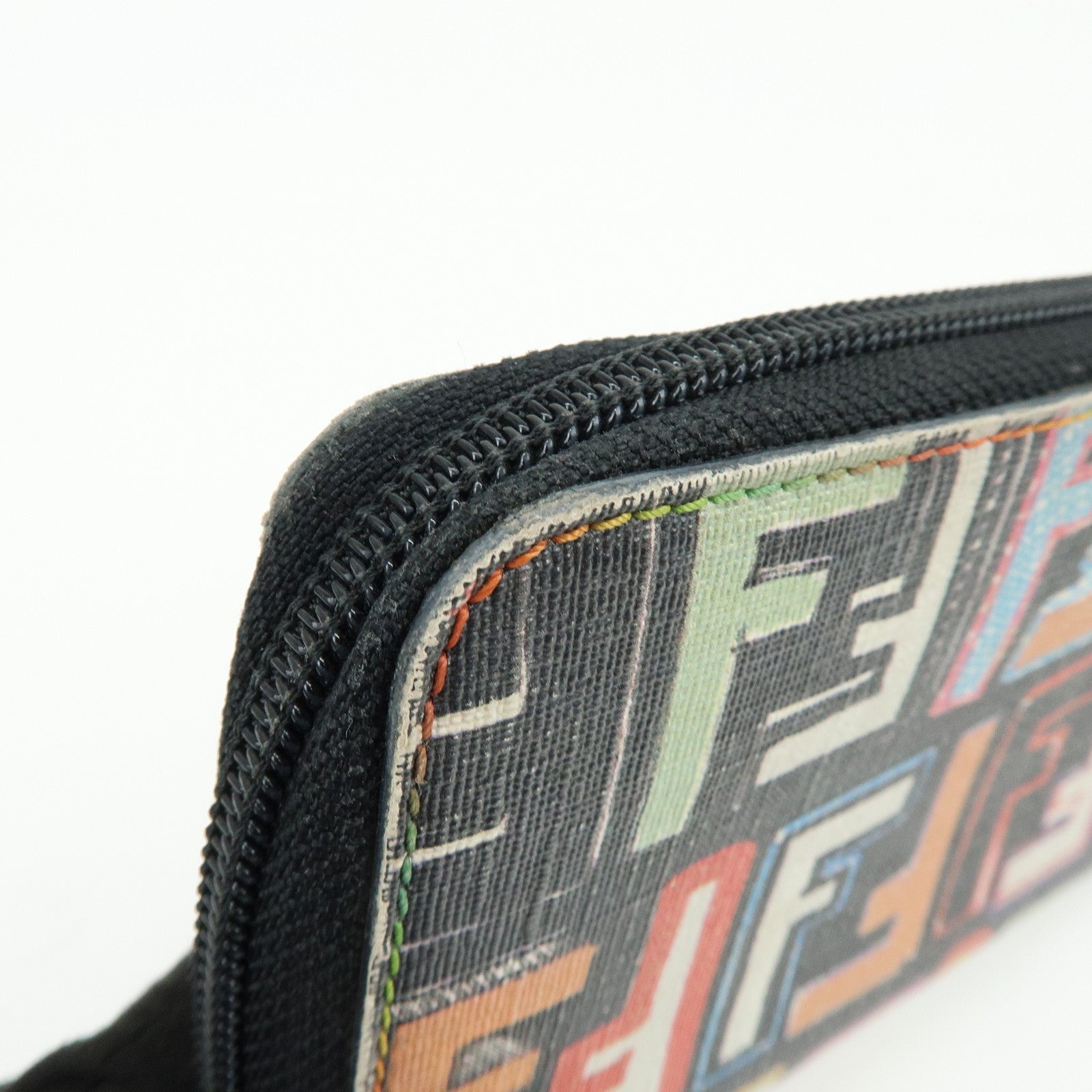 FENDI Zucchino PVC Coated Canvas Long Wallet Multicolor 8M0024