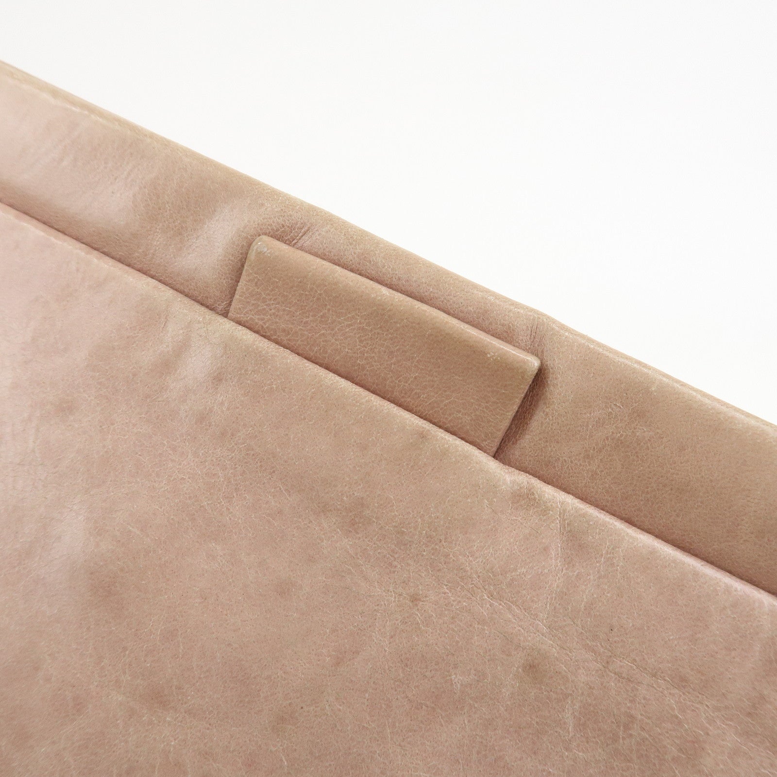 MIU MIU Logo Frilled Leather Shoulder Bag Crossbody Bag Pink Beige
