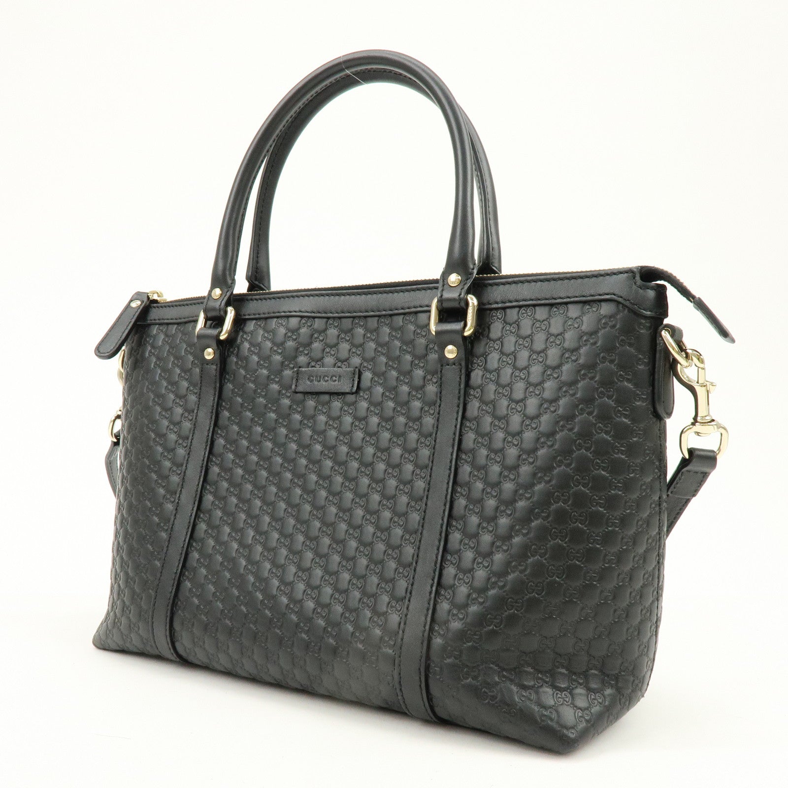 GUCCI Micro Guccissima Leather 2Way Bag Hand Bag Shoulder Bag Black