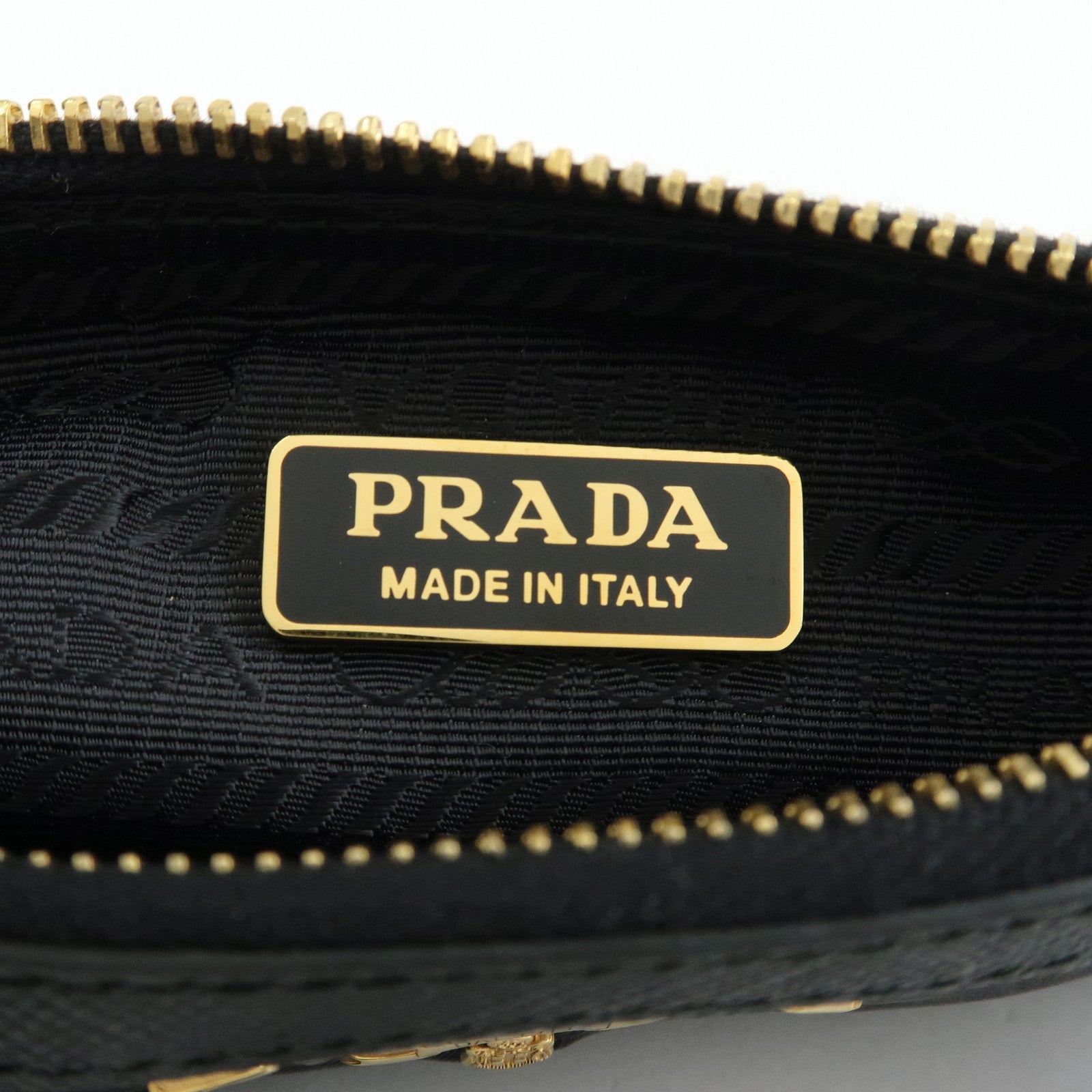 PRADA Logo Nylon Saffiano Leather Hand Bag Shoulder Bag Black
