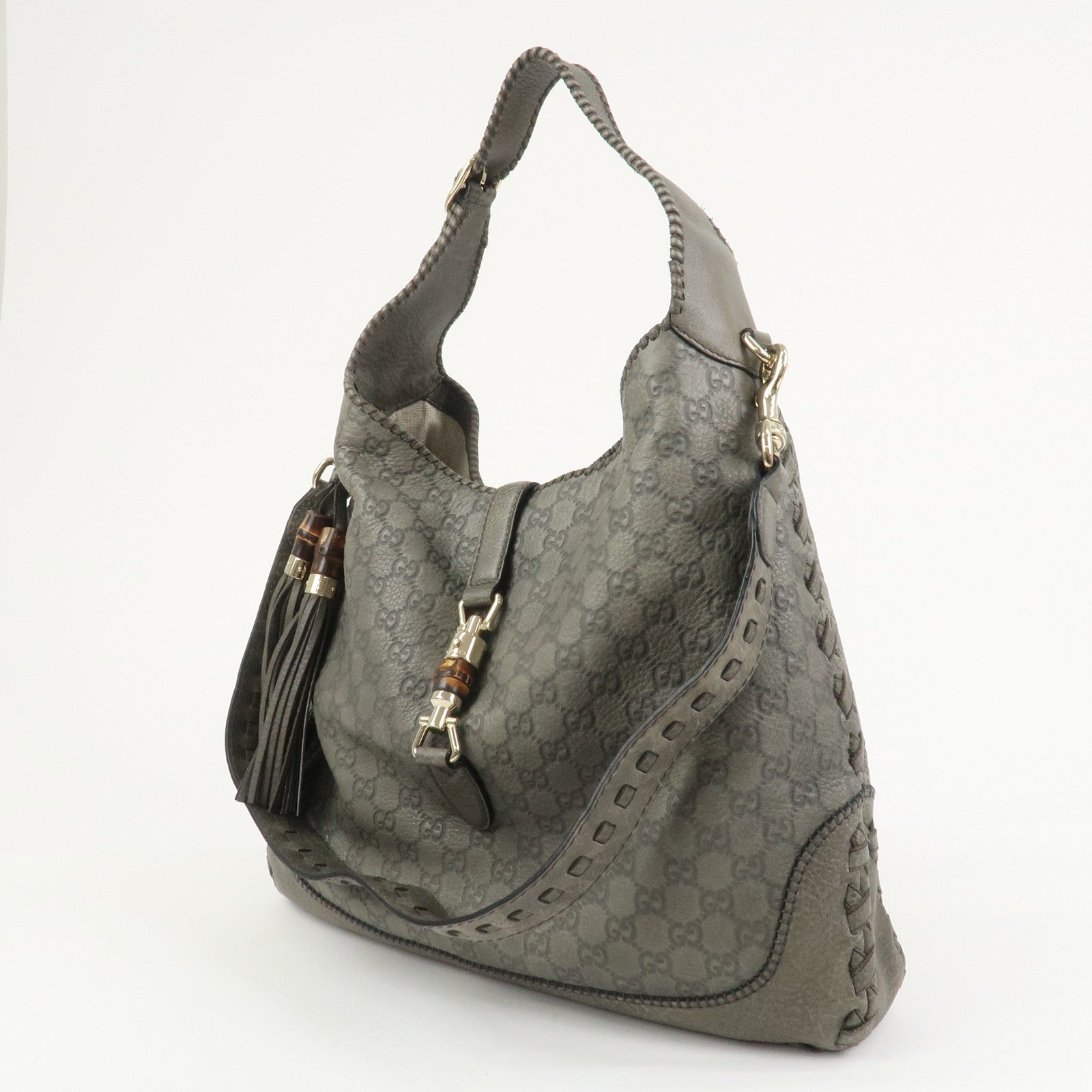 GUCCI Bamboo Guccissima Leather 2Way Bag Hand Shoulder Bag 218491