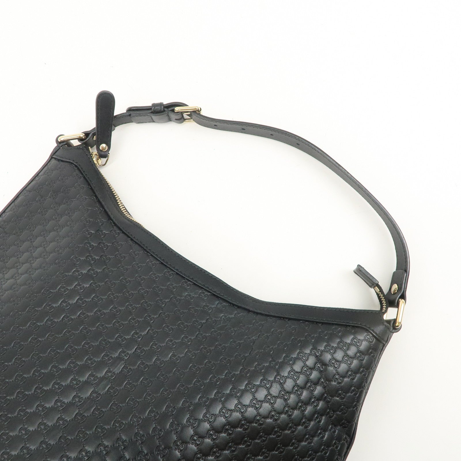 GUCCI Micro Guccissima Leather Shoulder Bag Hand Bag Black 449732