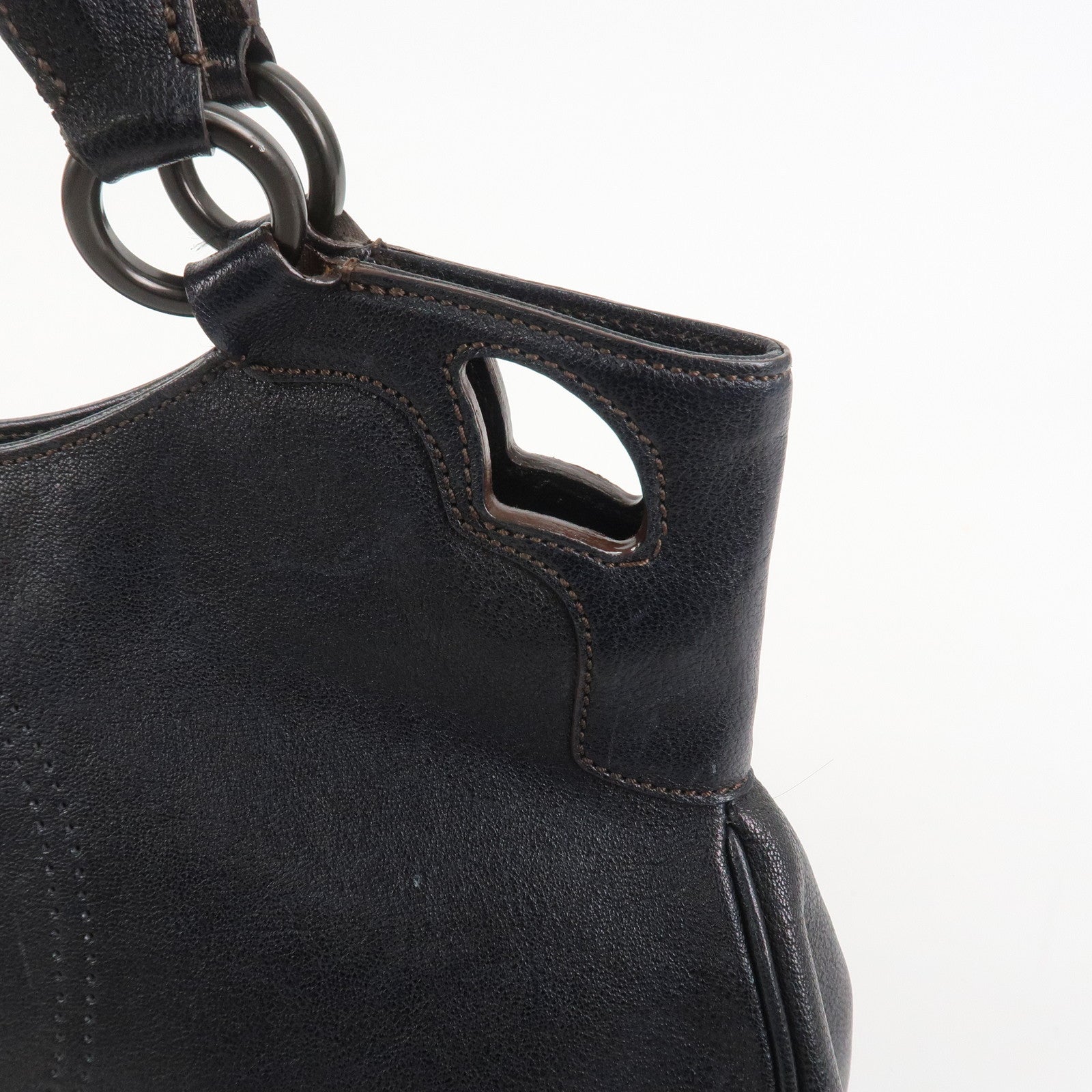 Cartier Marcello Leather Hand Bag Tote Bag Black