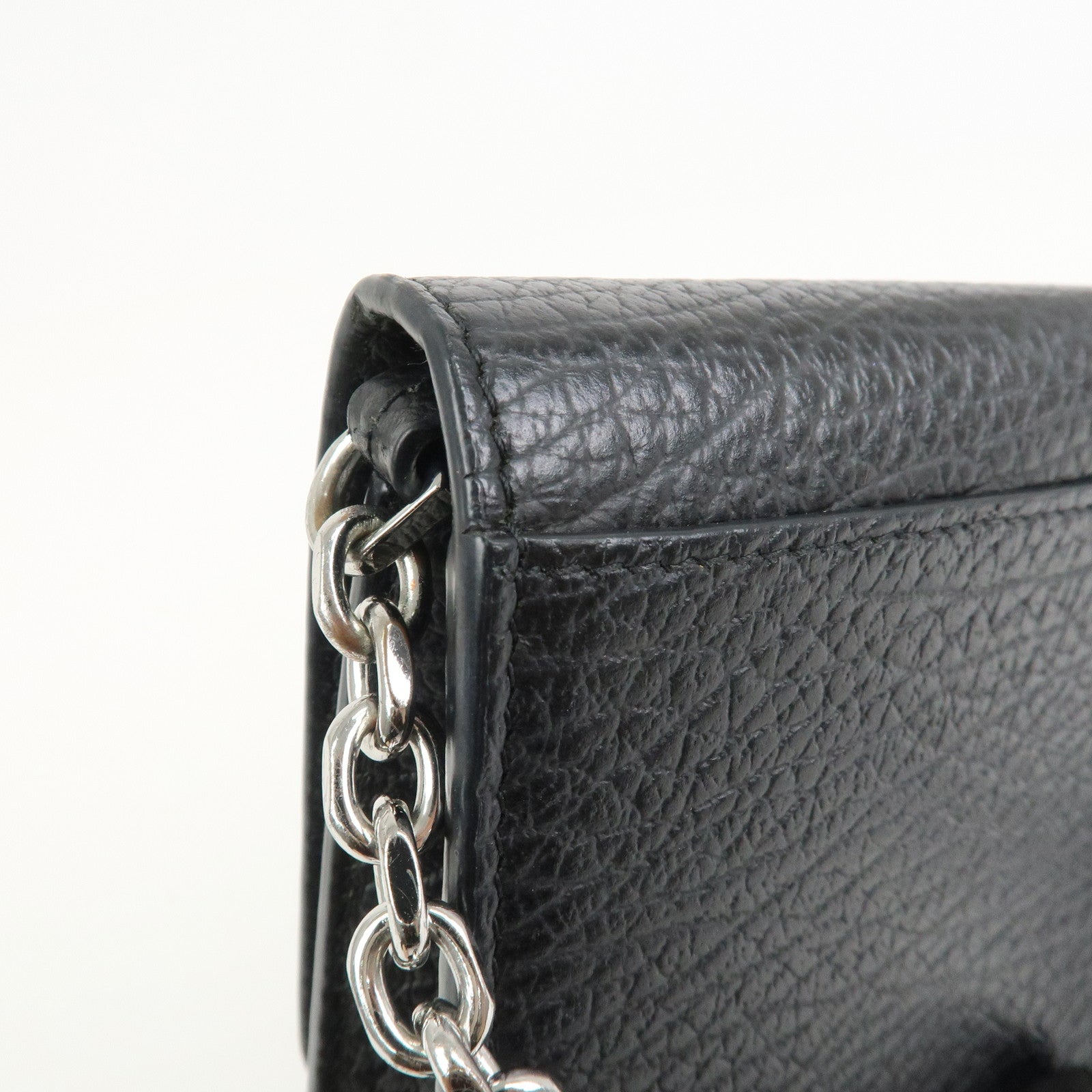 Maison Margiela Leather Shoulder Bag 4 Stitches Chain Wallet Black