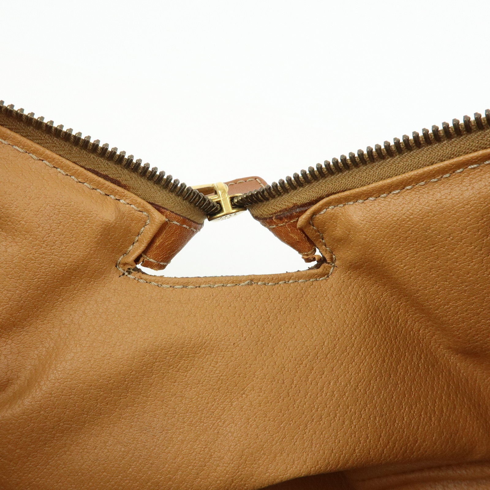 CELINE Macadam PVC Leather 2WAY Bag Boston Bag Shoulder Bag Brown