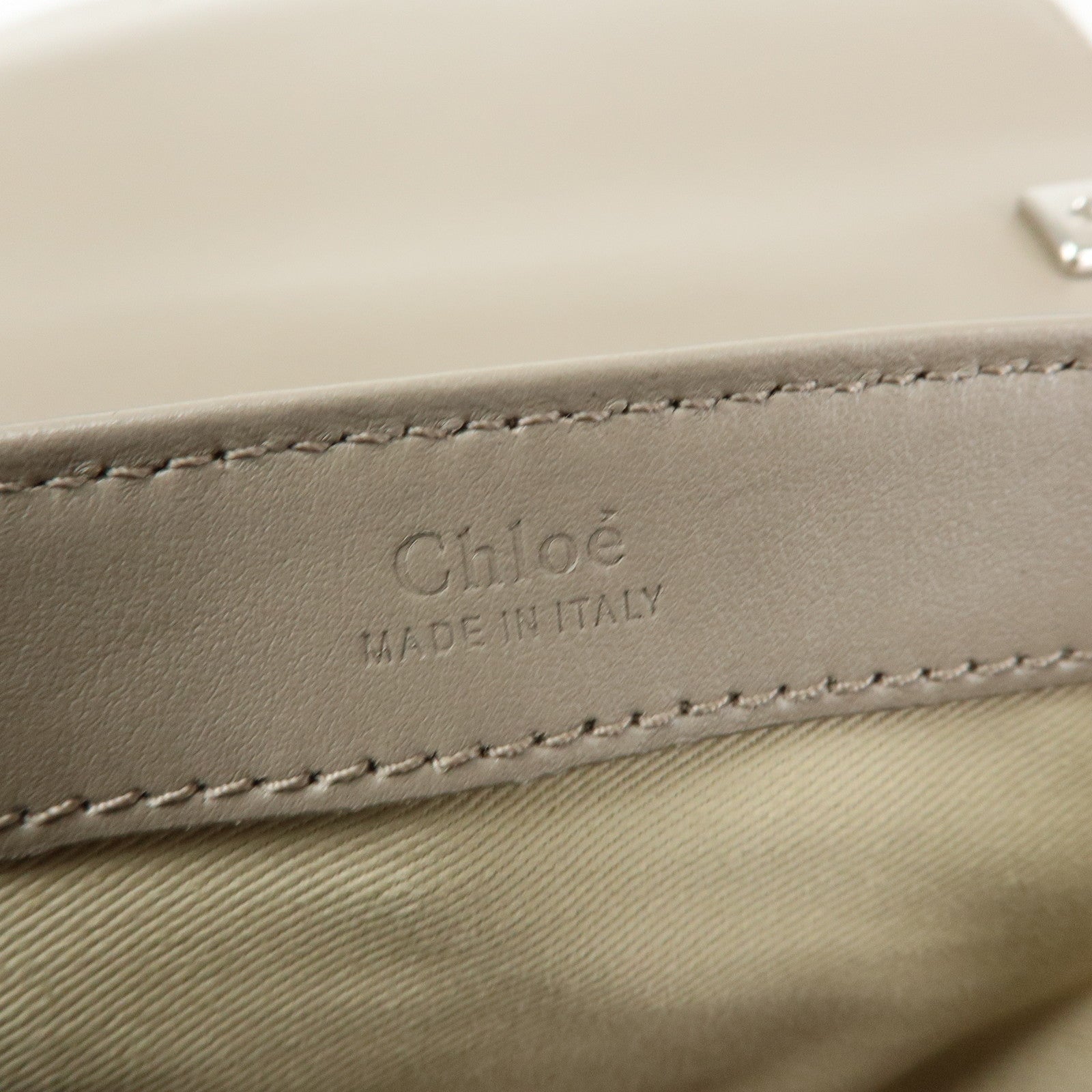 Chloe Chloe C Leather Suede 2Way Hand Bag Shoulder Bag Greige