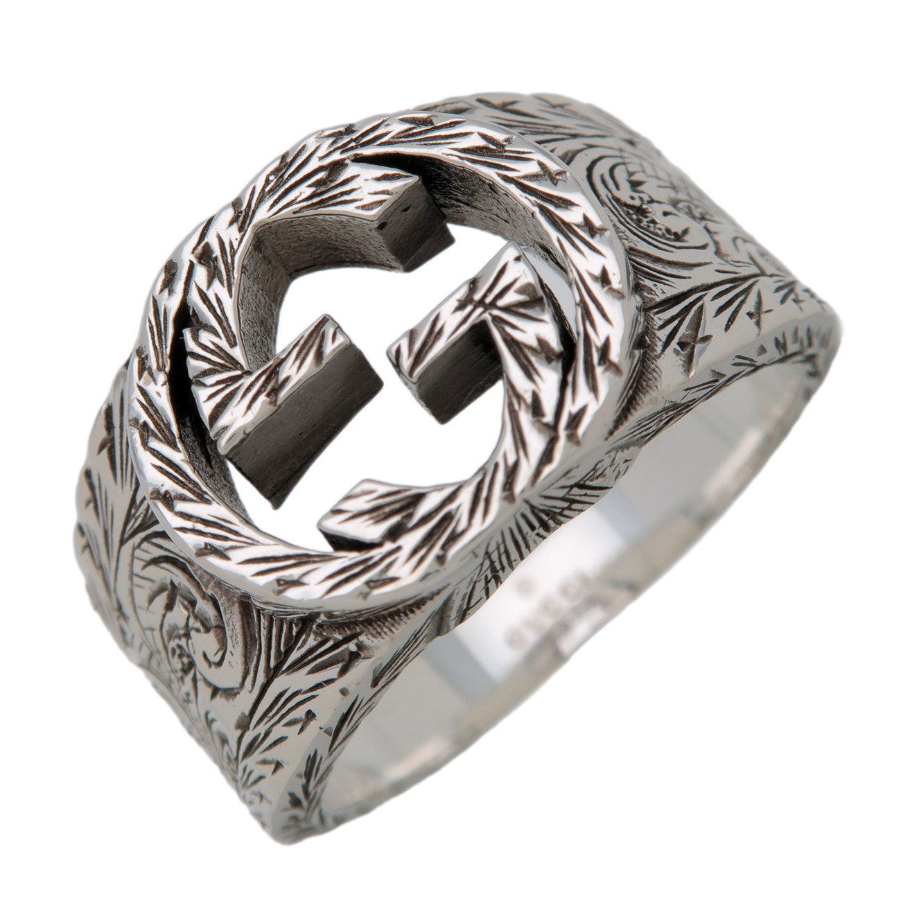 GUCCI Interlocking G Arabesuque Ring SV925 Silver #23 US10.25 EU63