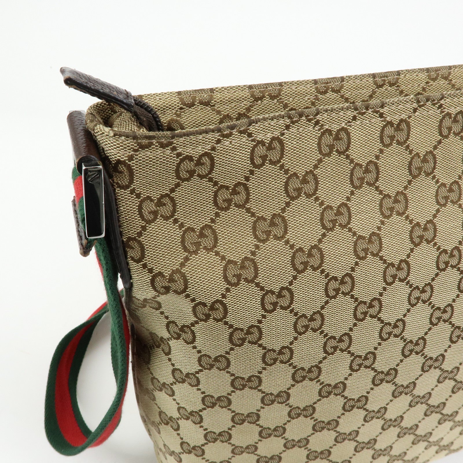 GUCCI Sherry GG Canvas Leather Shoulder Crossbody Bag Beige189751