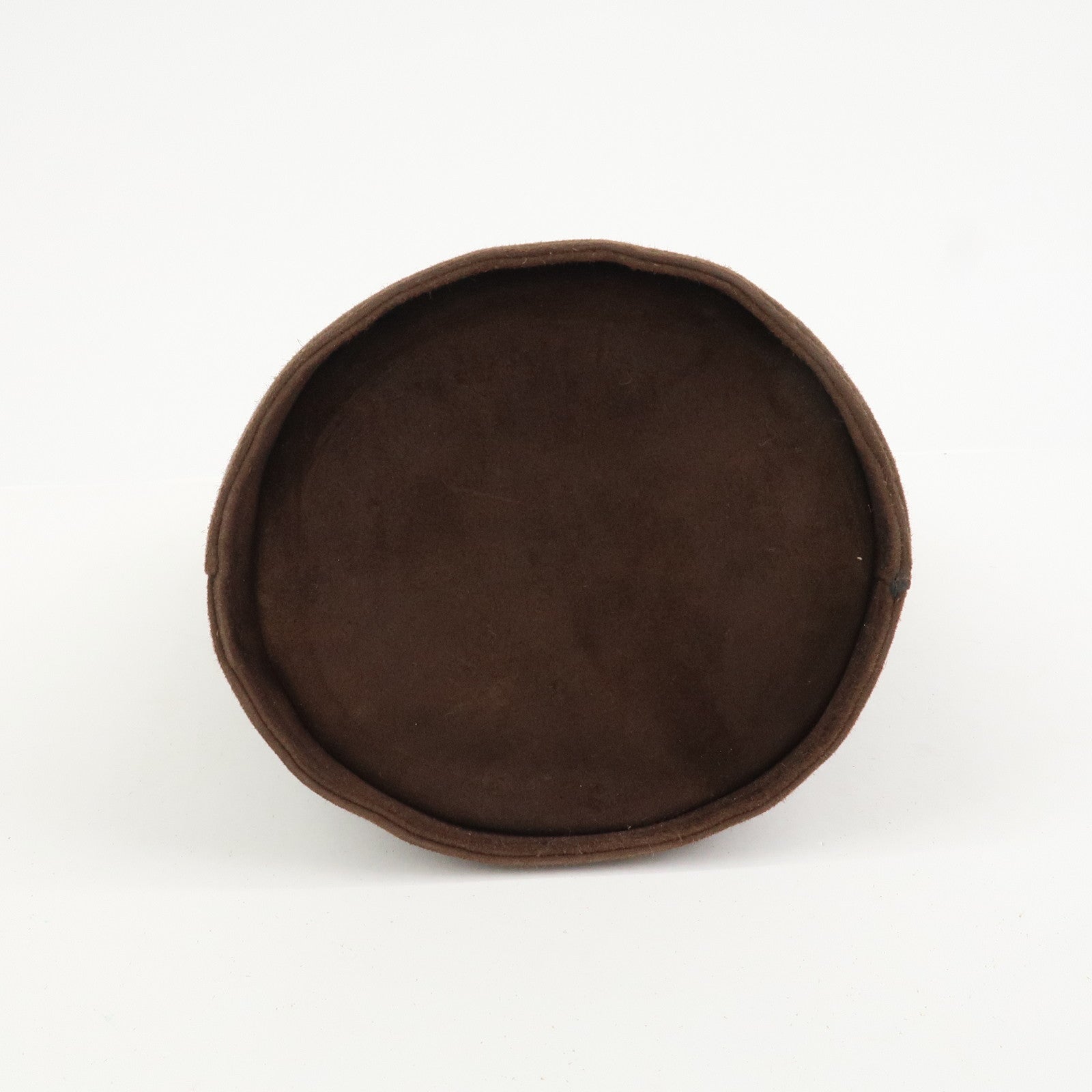 Ferragamo Vara Ribbon Suede Leather Hand Bag Brown Gold