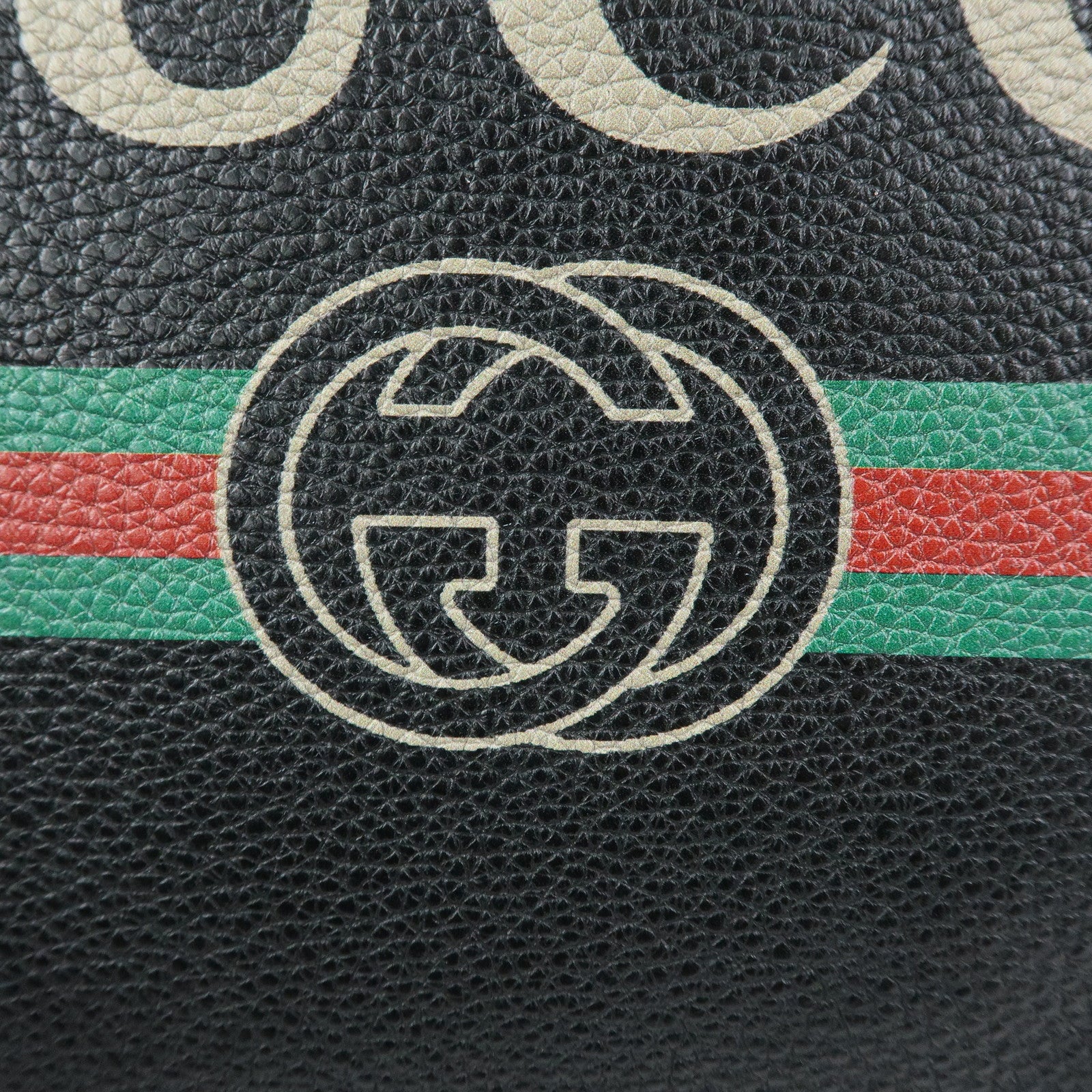 GUCCI Sherry Vintage Logo Leather Clutch Bag Black 500981