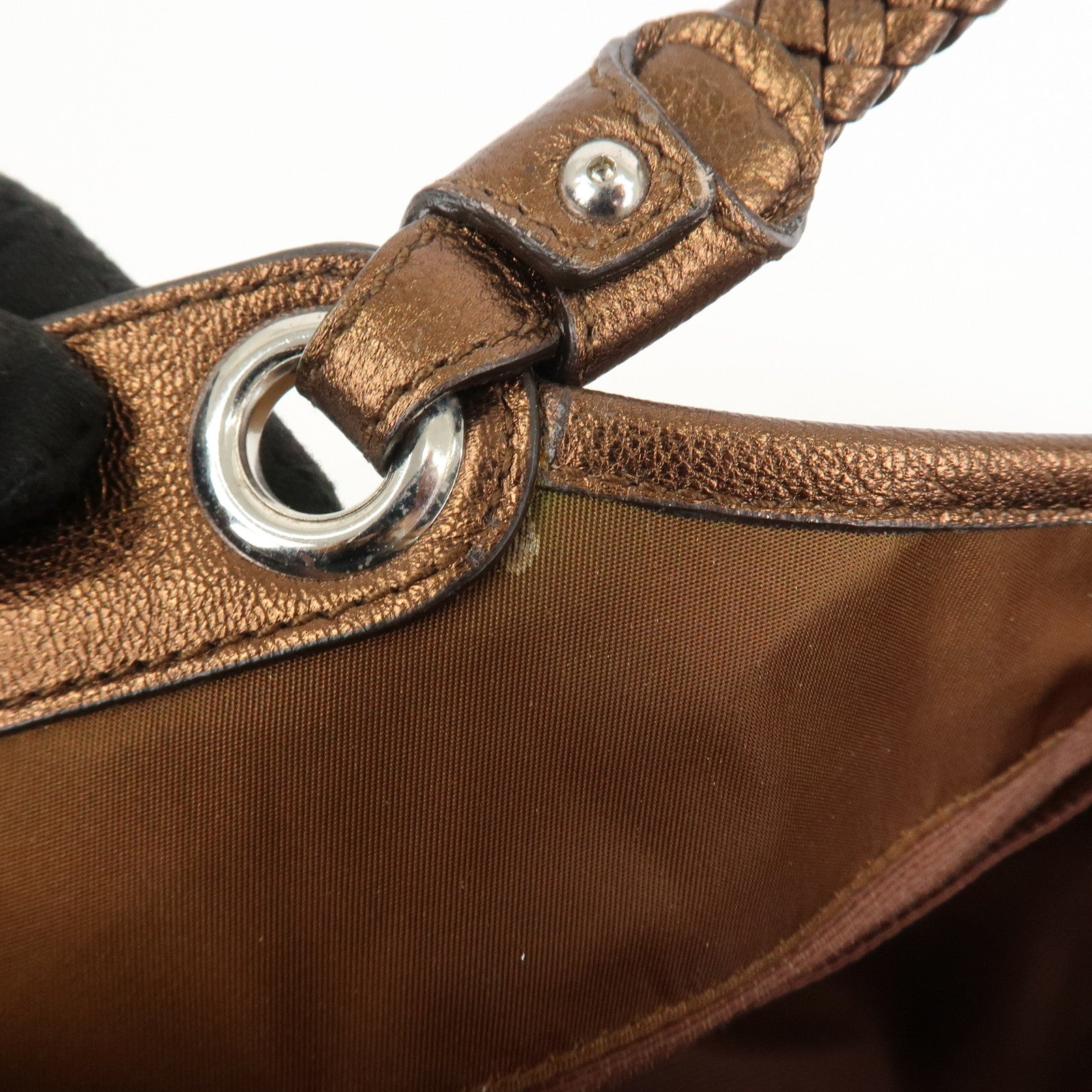 Ferragamo Nylon 2Way Bag Hand Bag Shoulder Bag Brown AU-21 C094