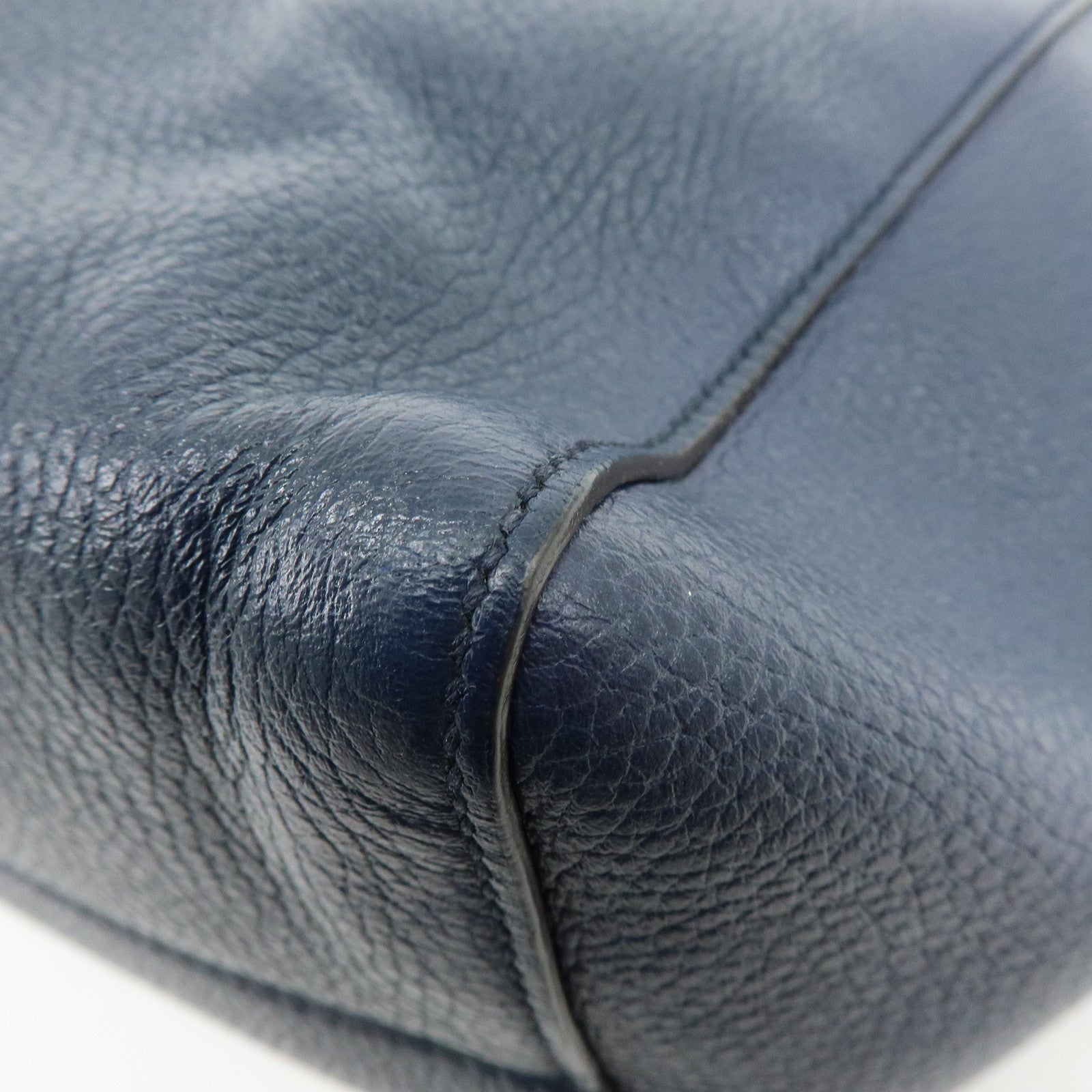 GUCCI Swing Interlocking G Calf Leather Tote Hand Bag Navy 354408