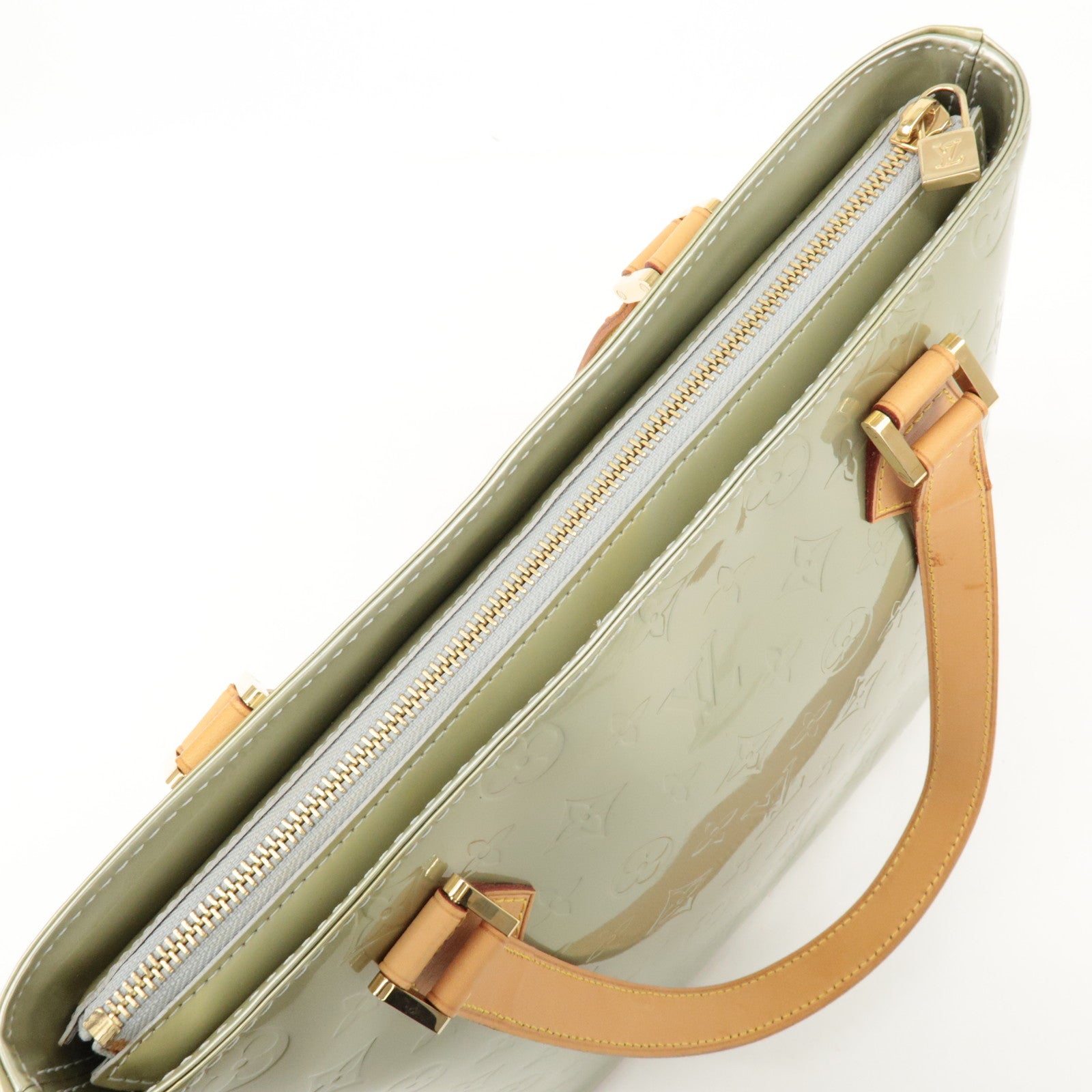 Louis Vuitton Monogram Vernis Houston Hand Bag Gris M91053 Used