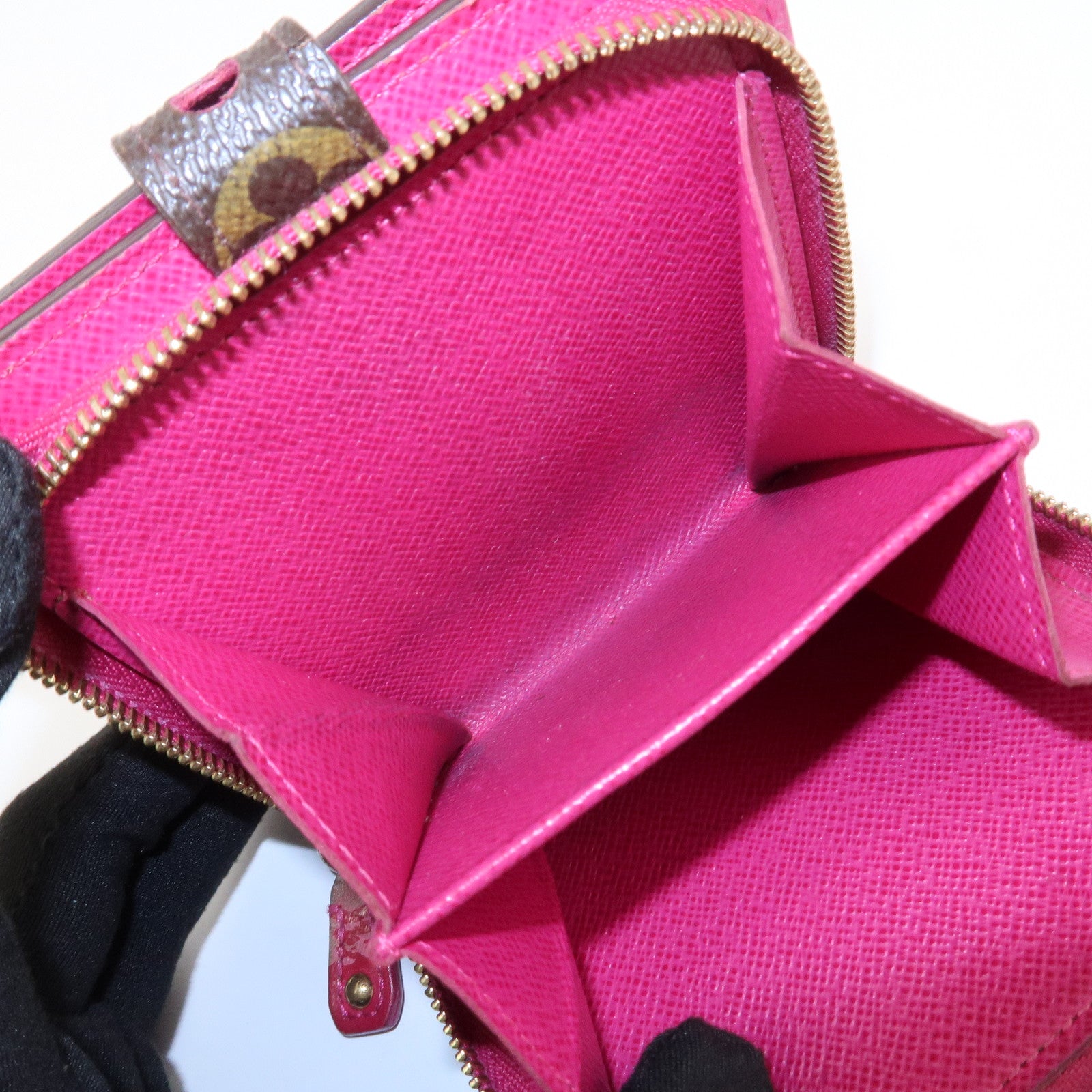 Louis Vuitton Monogram Perfor Compact Zip Fuchsia M95188 Used