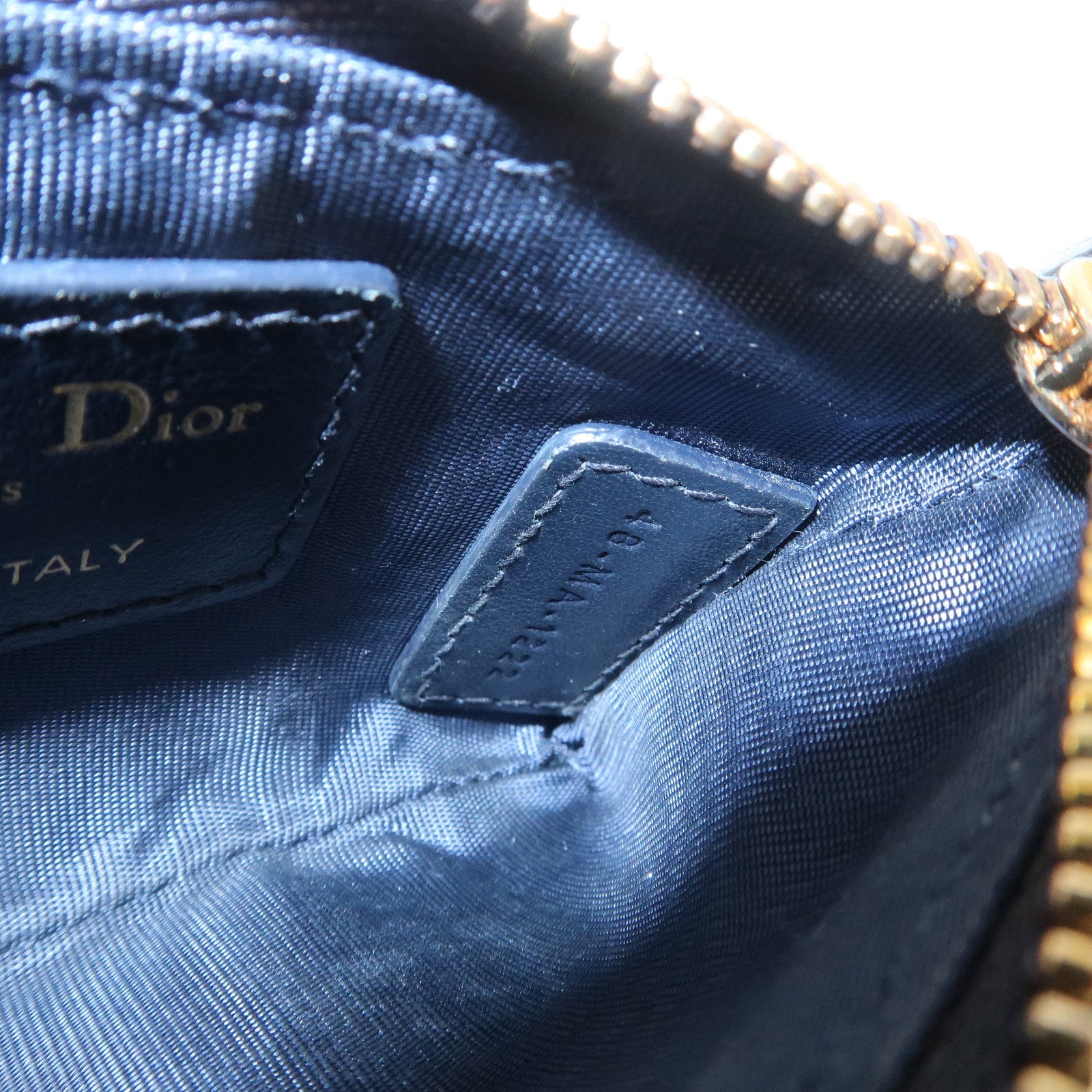 Christian Dior Trotter Canvas Leather Coin Case Key Case Navy