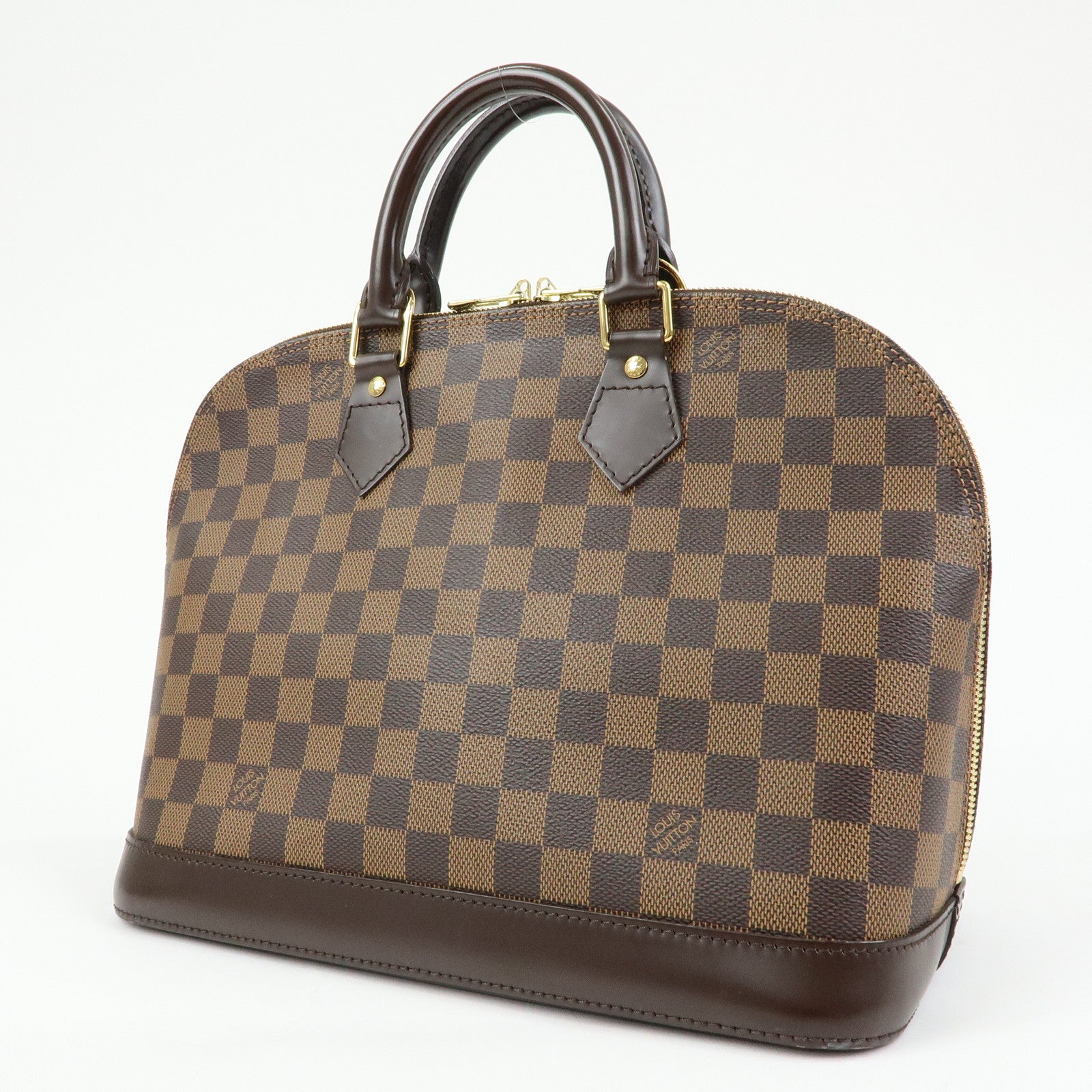 Louis Vuitton Damier Canvas Leather Alma PM Hand Bag Brown N51131