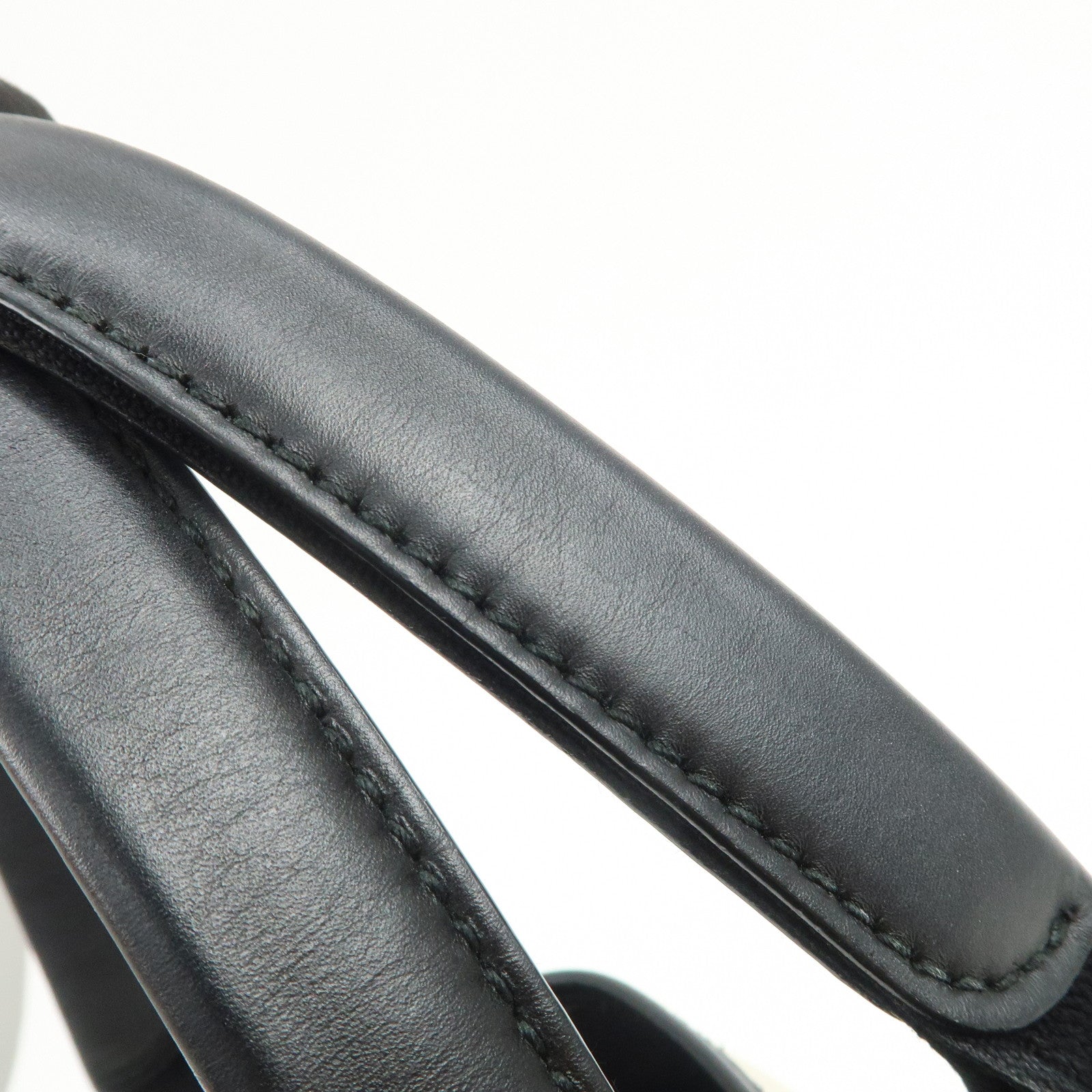 BALENCIAGA Navy Cabas S Cotton Calf Skin Tote Bag Hand Bag 339933