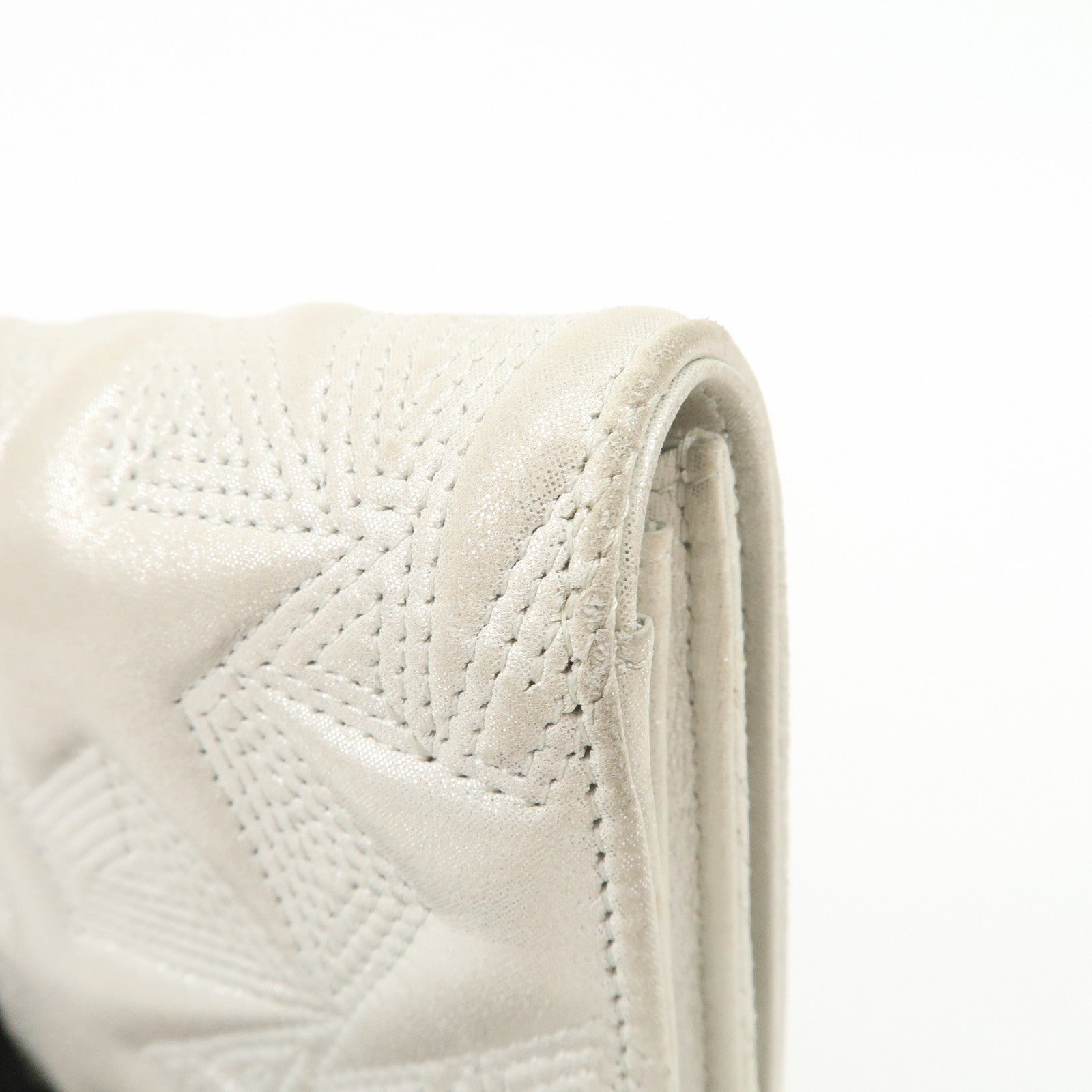 CHANEL Lamb Skin Star Embossed Flap Long Wallet 2017 Limited A70097