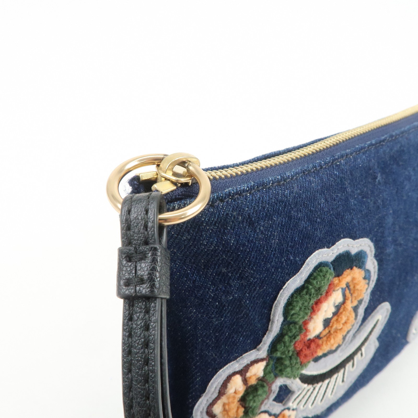 Chloe See By Chloe Patch Denim Clutch Bag Pouch Bag Blue