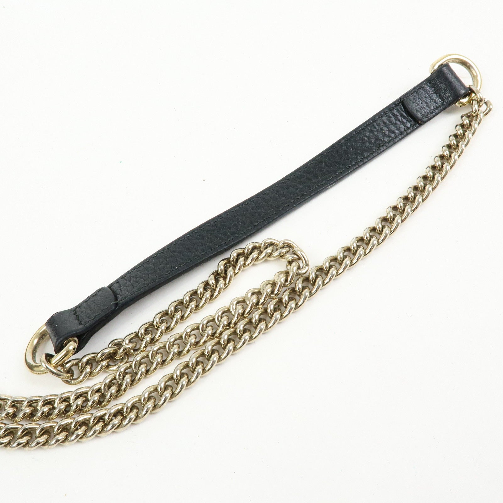 GUCCI Interlocking G Leather Chain Shoulder Bag Black 510304